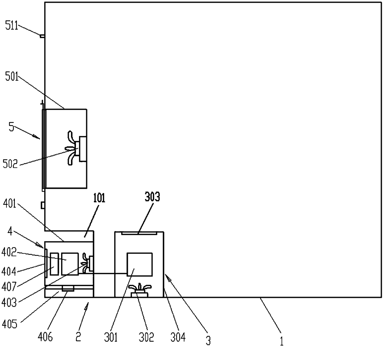 Double-cooling structure dust-free computer case