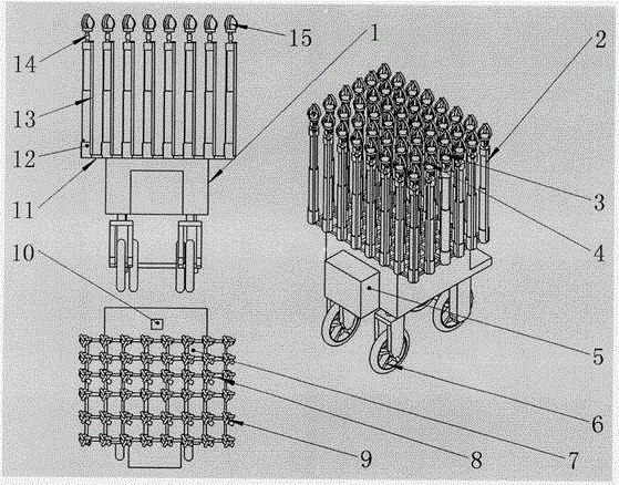 Array telescopic mechanical arm kiwi fruit picking up robot