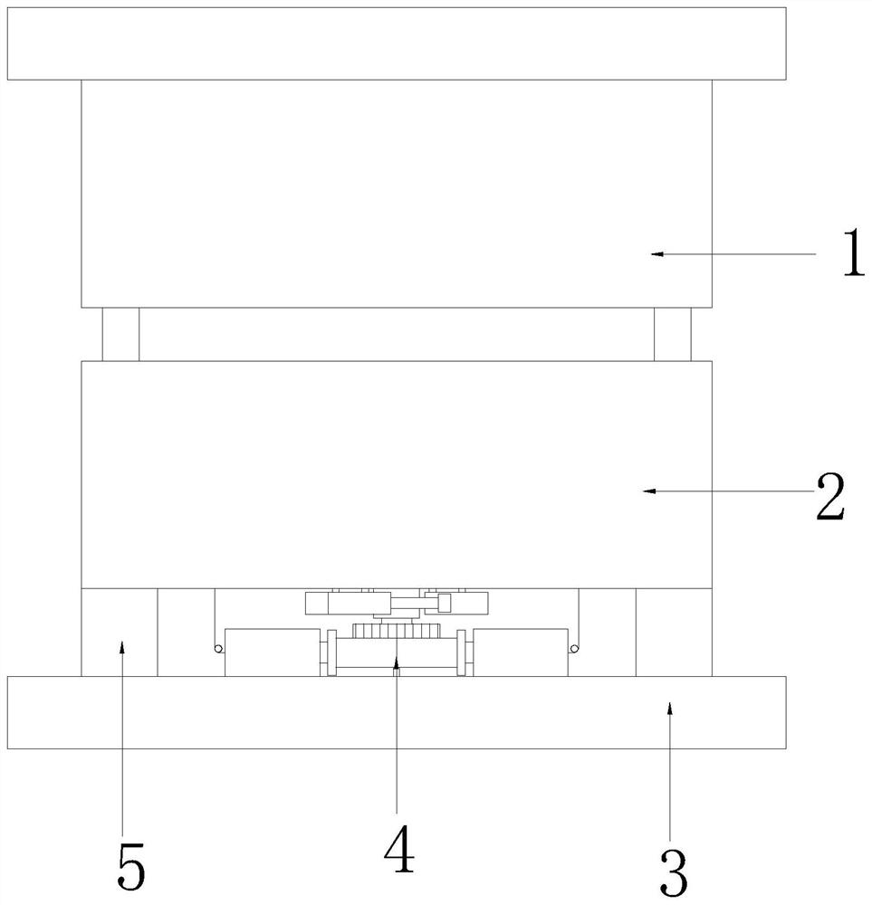 An automatic ejector injection molding mold for a table support frame