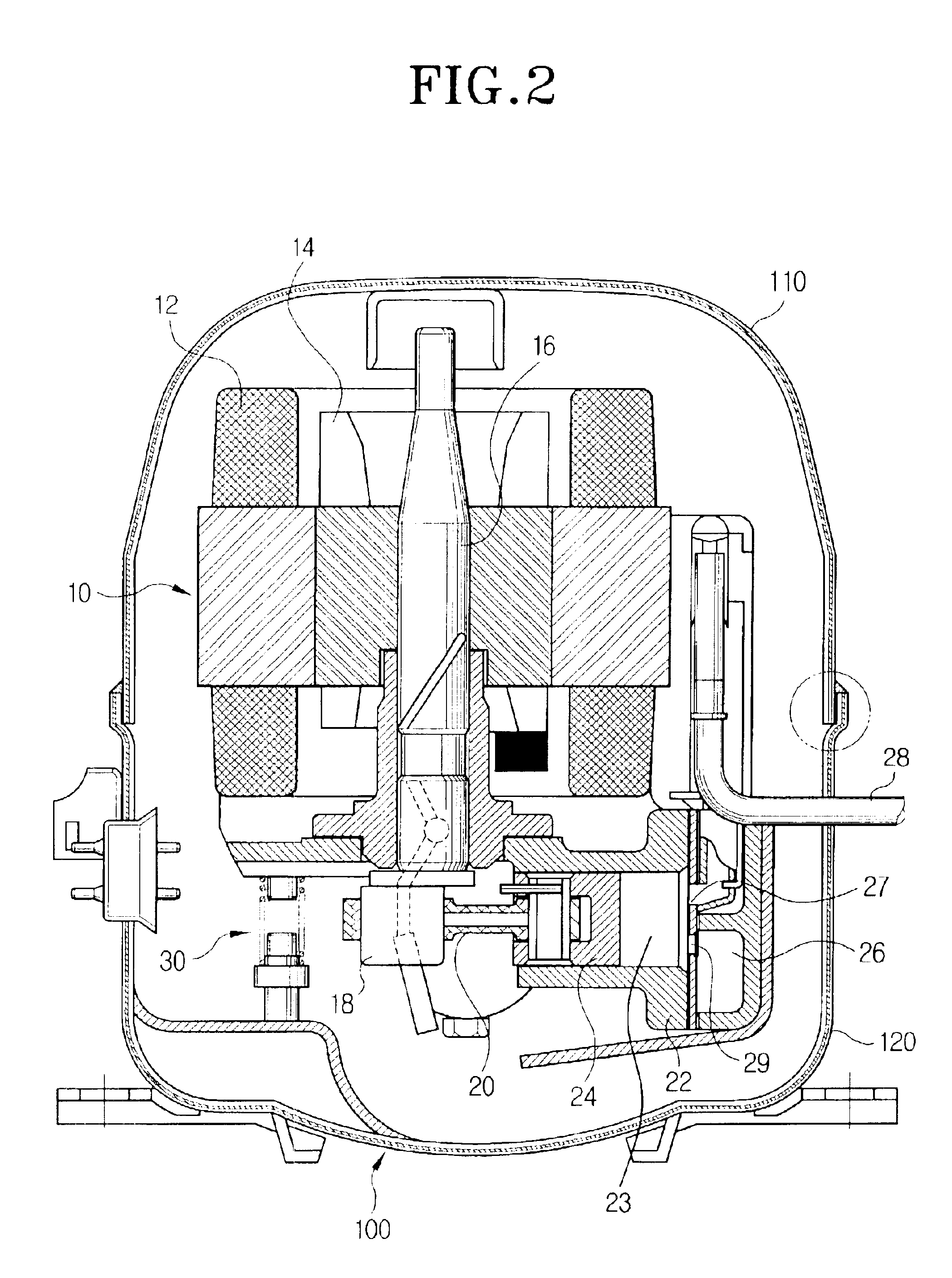 Hermetic compressor casing