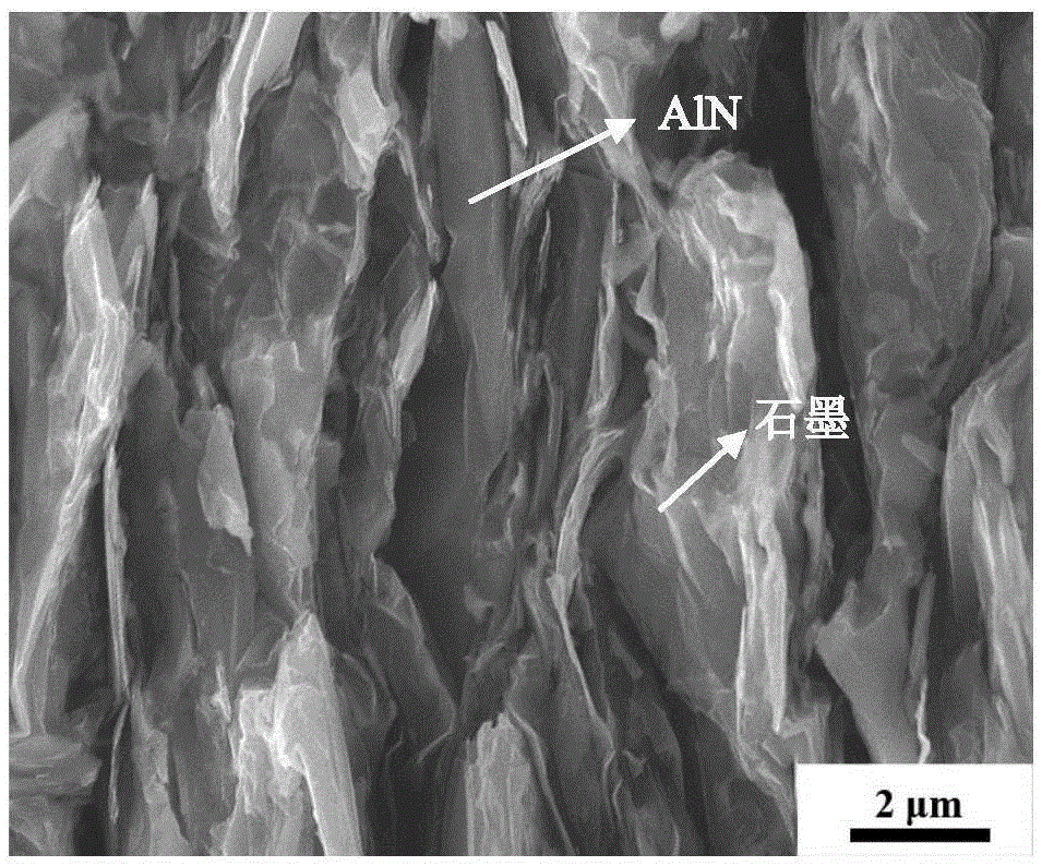 Aluminum nitride reinforced graphite-based composite material and preparation process thereof