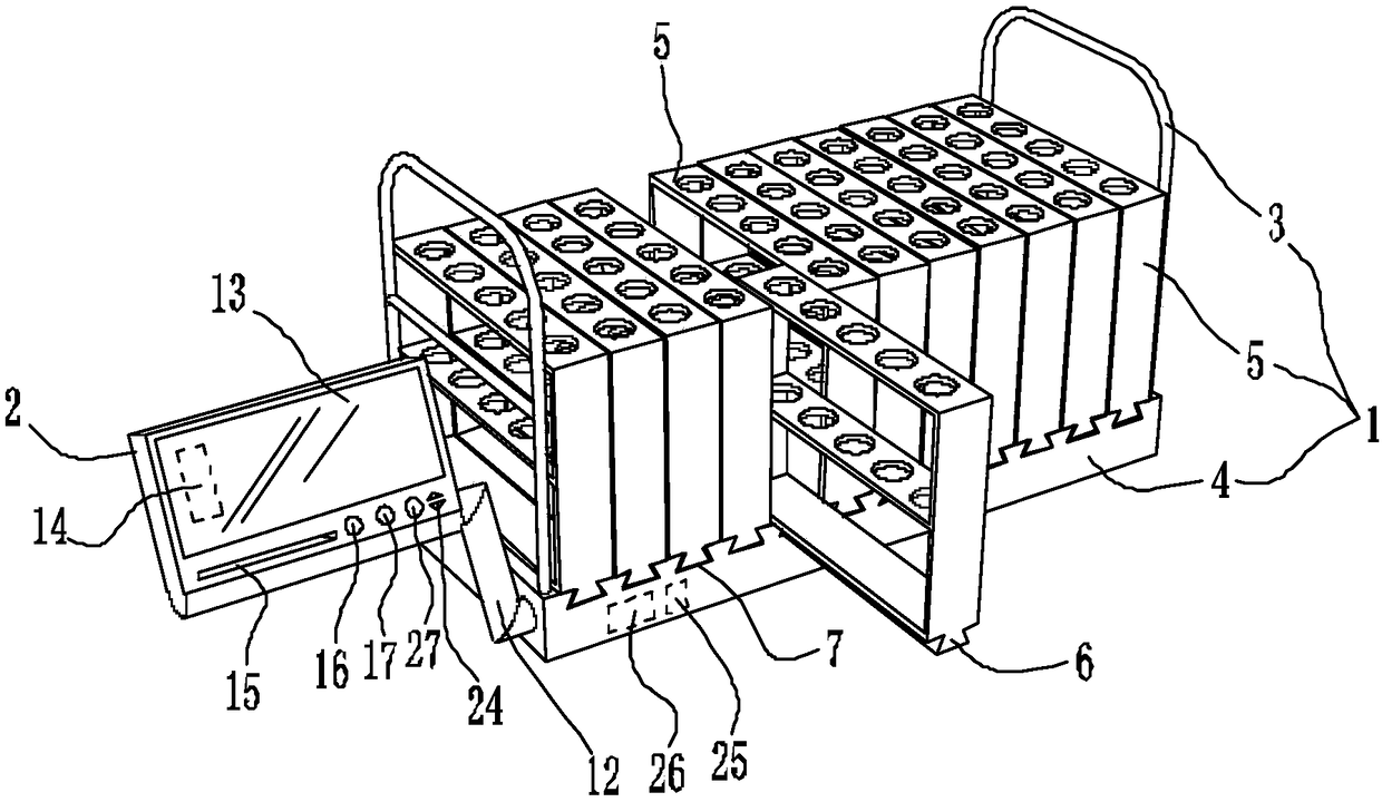 Centralized blood sampling device and blood sampling method