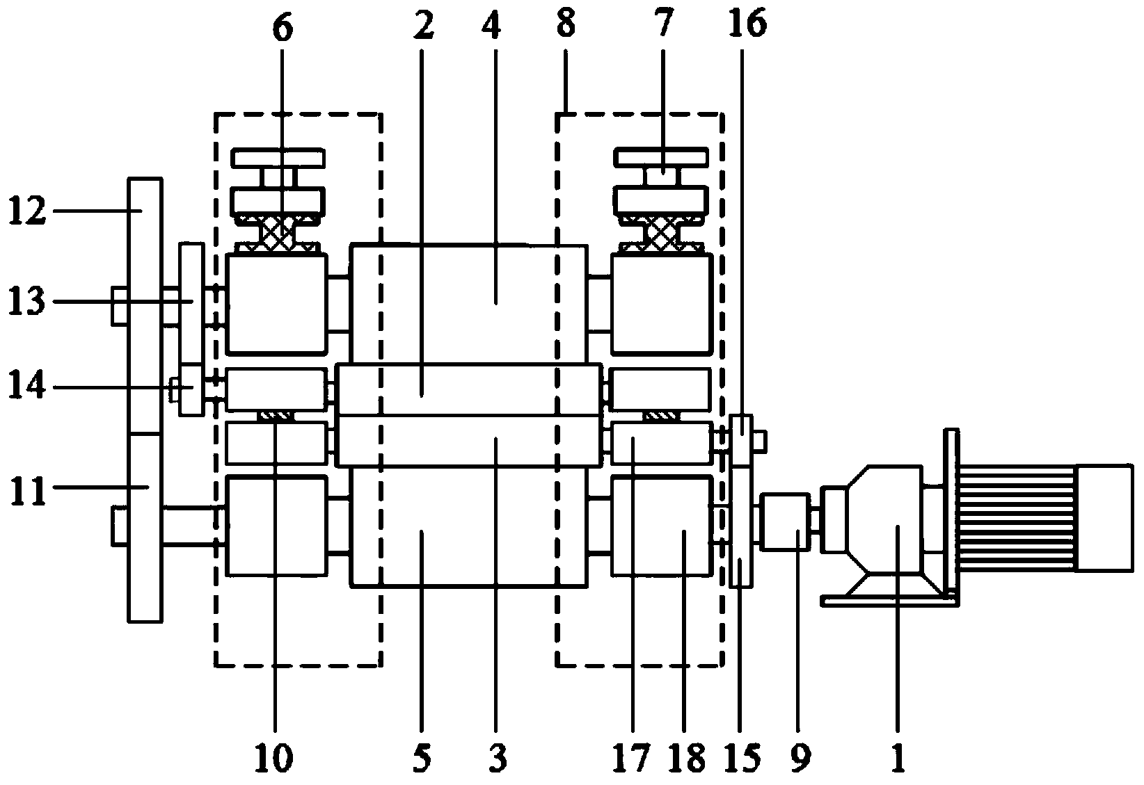 Ultrathin strip rolling mill adopting support roller transmission and rolling method of ultrathin strip rolling mill