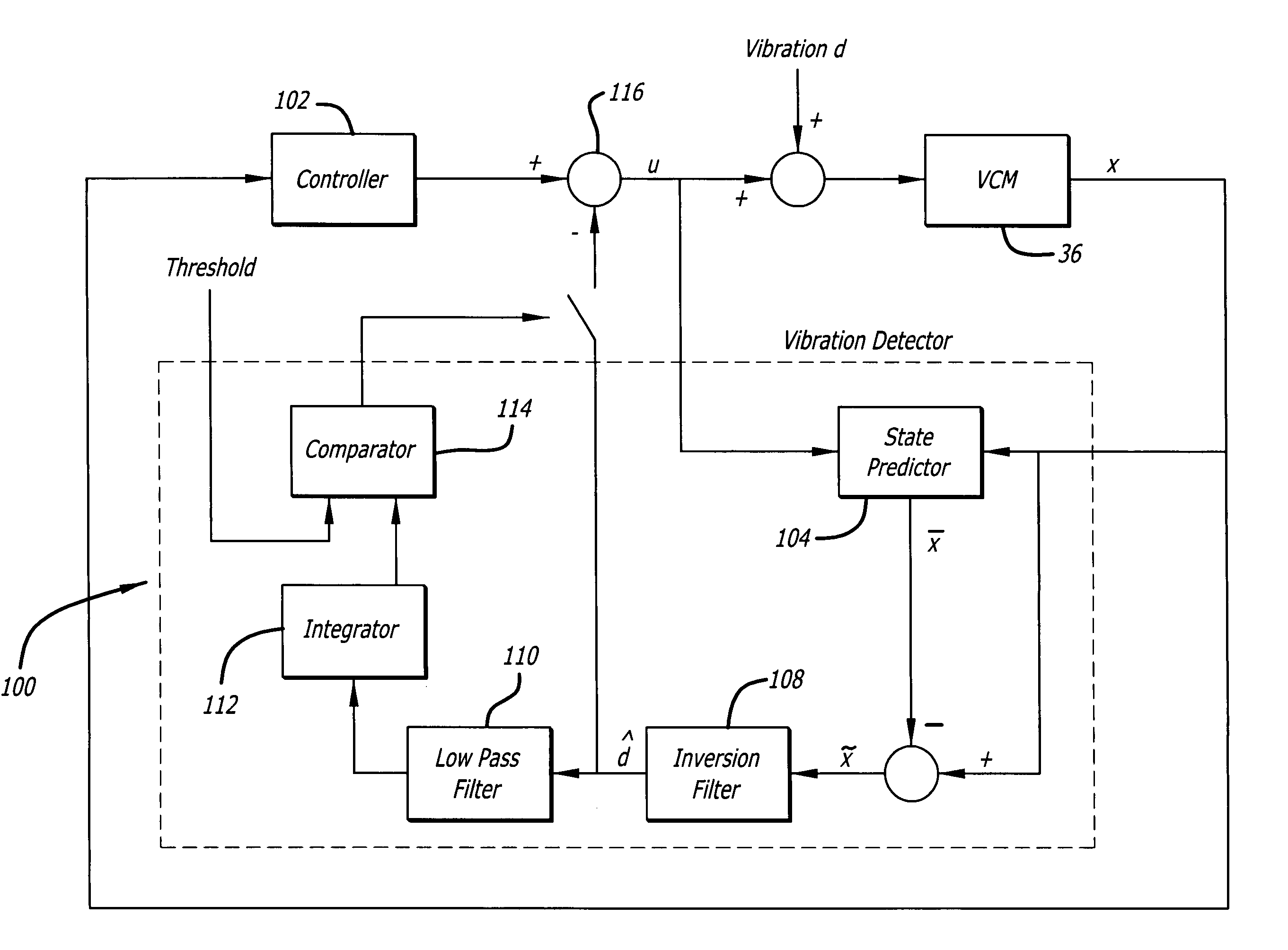 Vibration detector for hard disk drives