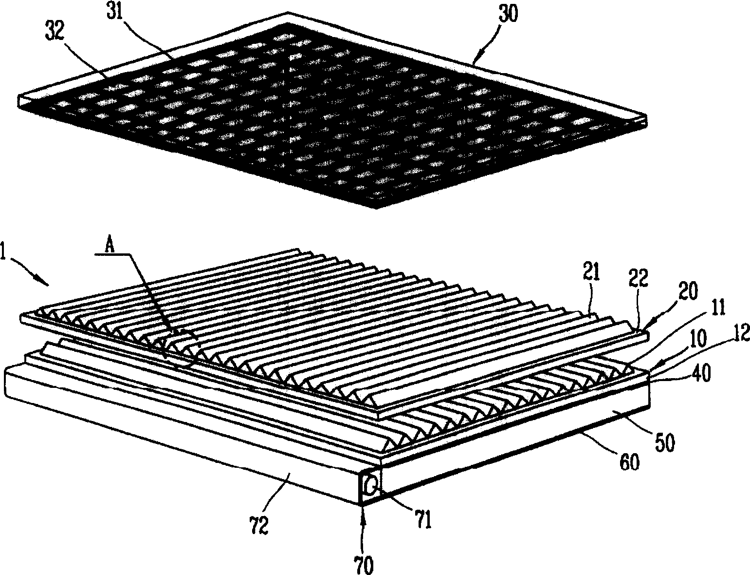 Liquid crystal display device with backlight unit using microlens array and fabricating method of microlens array