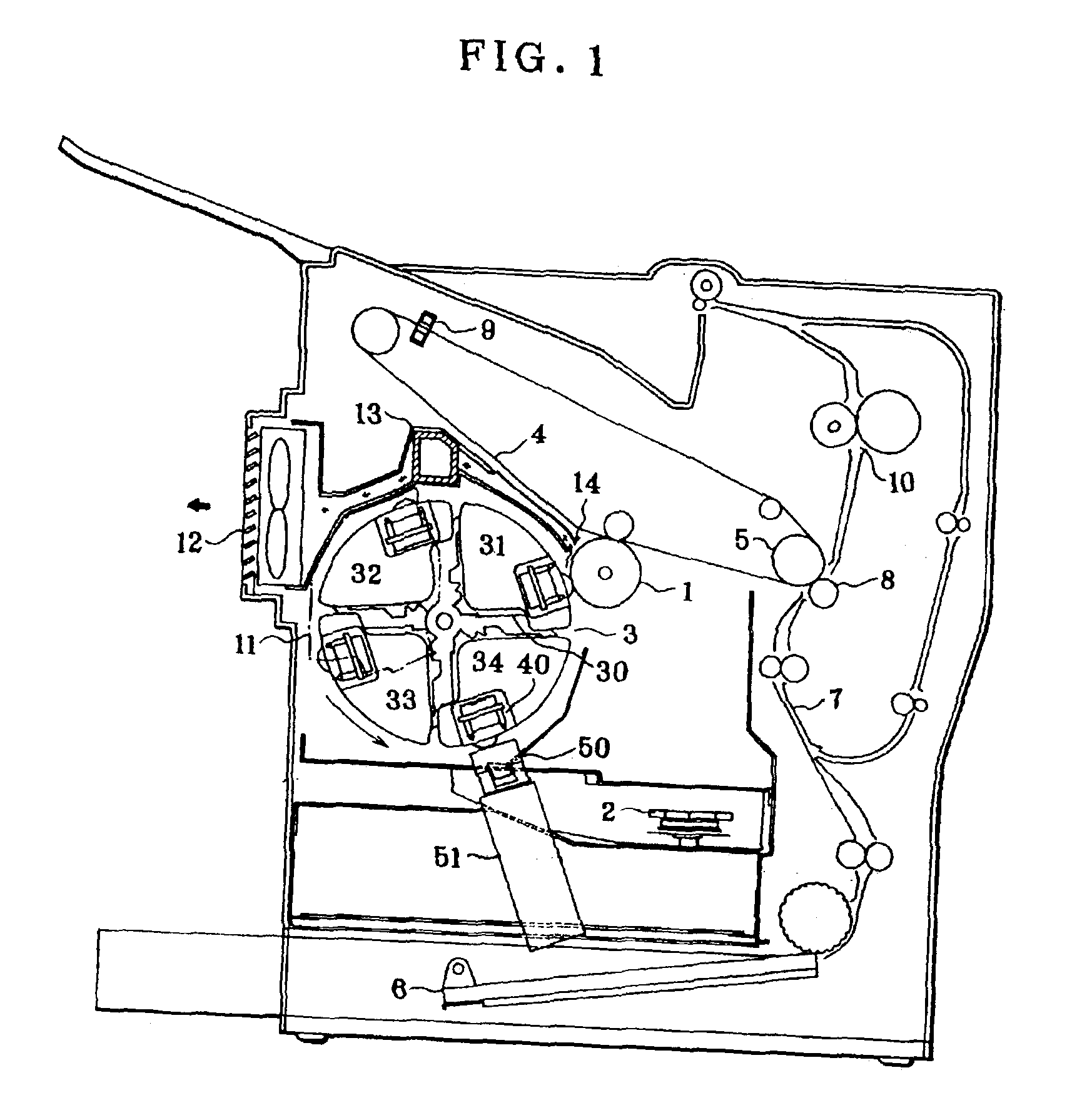 Connector having a built-in memory IC mounted on a development cartridge