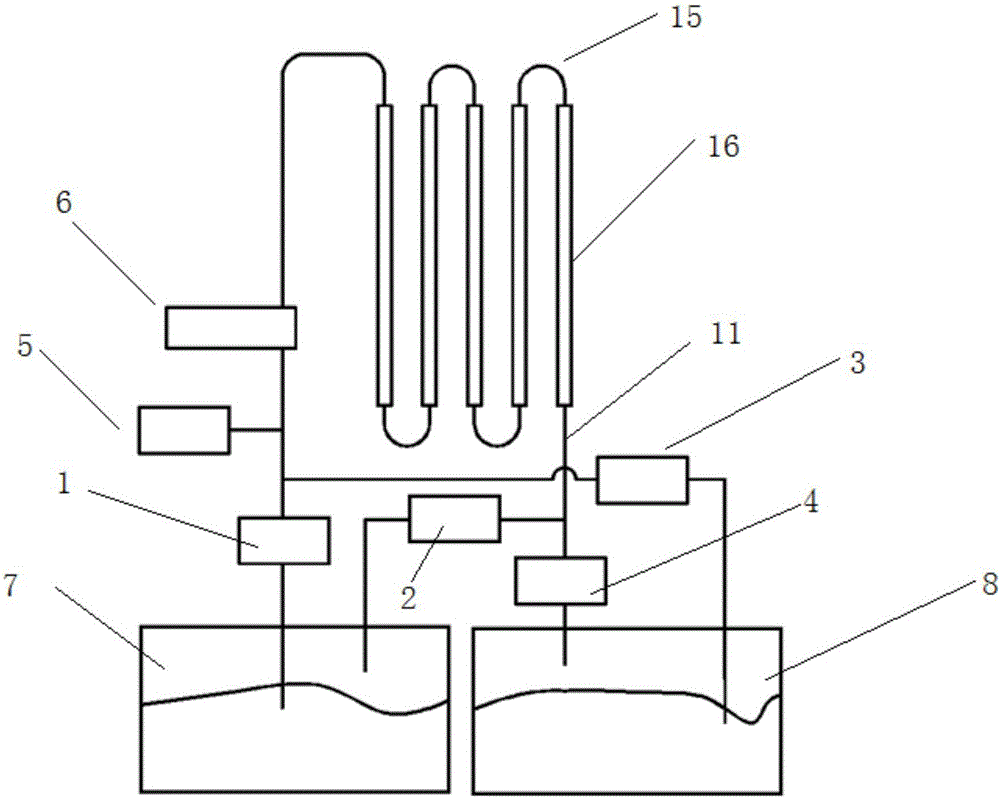 Probe ageing test device and method for three-electrode conductivity sensors