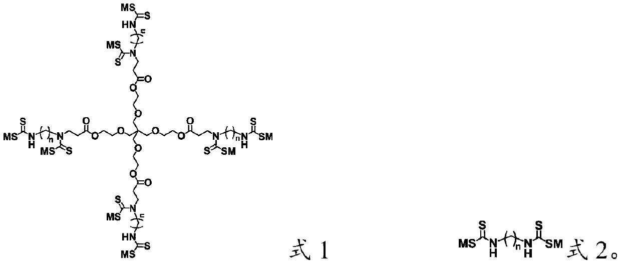 Composite heavy metal chelating agent containing dithiocarboxylate functionalized ethoxylated pentaerythritol core hyperbranched polymer