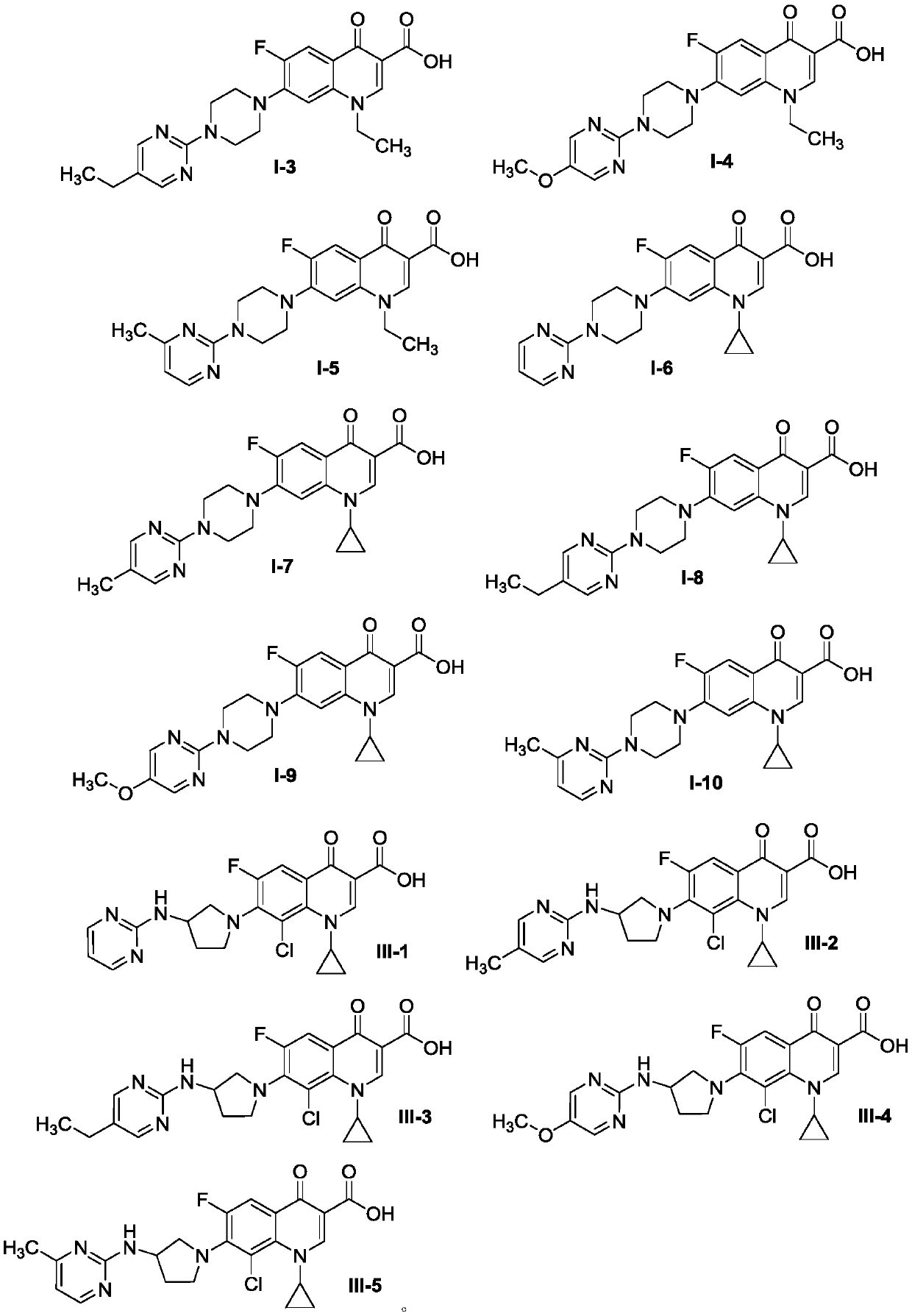 Carbostyril pyrimidine compounds and preparation method and application thereof