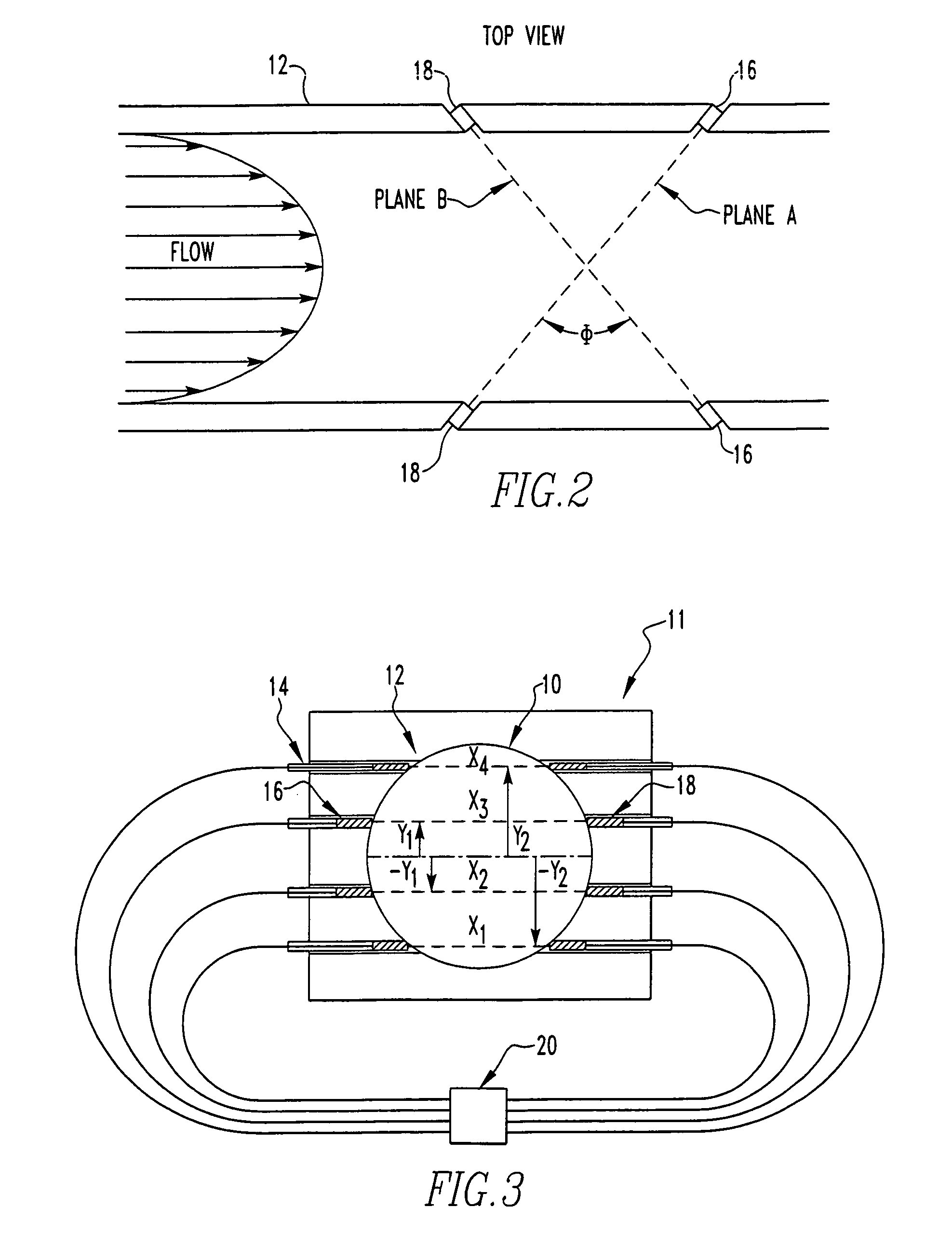 Chordal gas flowmeter with transducers installed outside the pressure boundary, housing and method