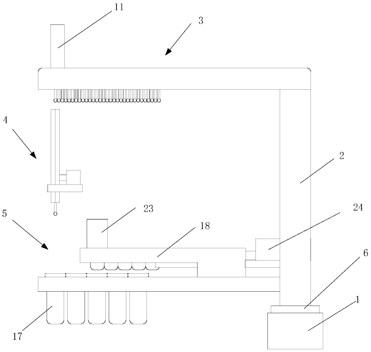 Automatic filling and sealing equipment applicable to respiratory tract specimen collection