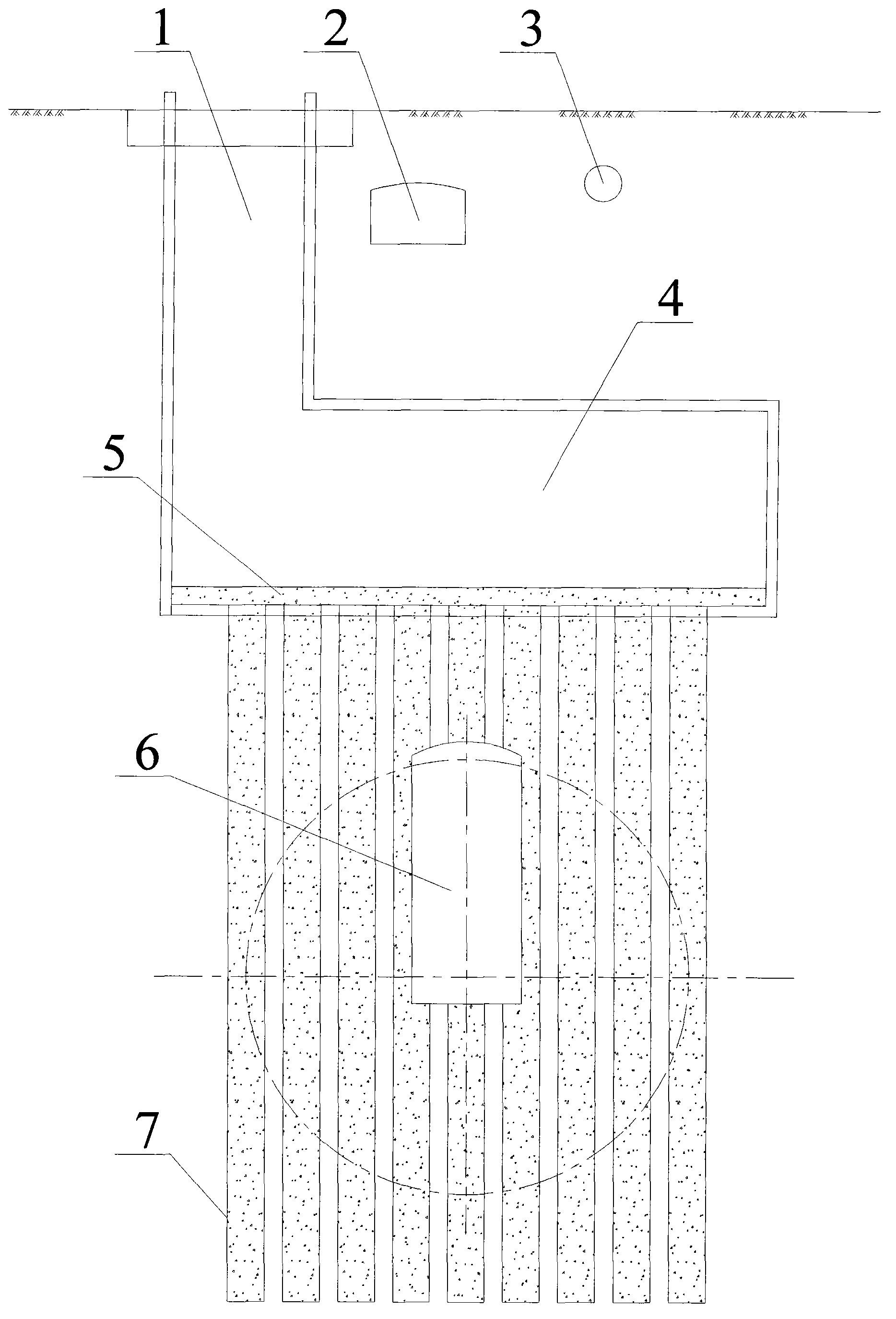 Method for building urban underground tunnel shield cutter repairing space with preset reinforcing pile groups