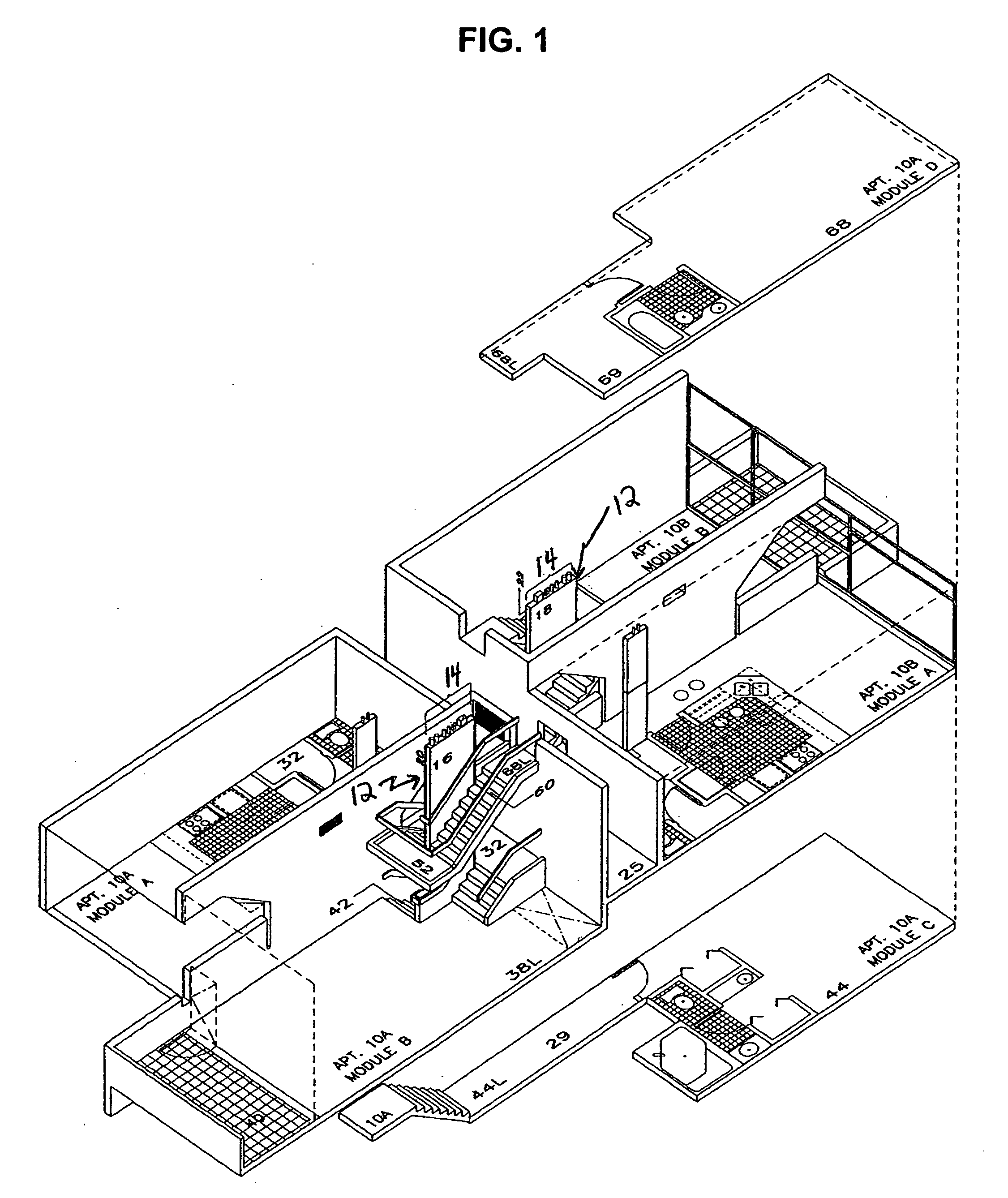 Multi-level apartment building