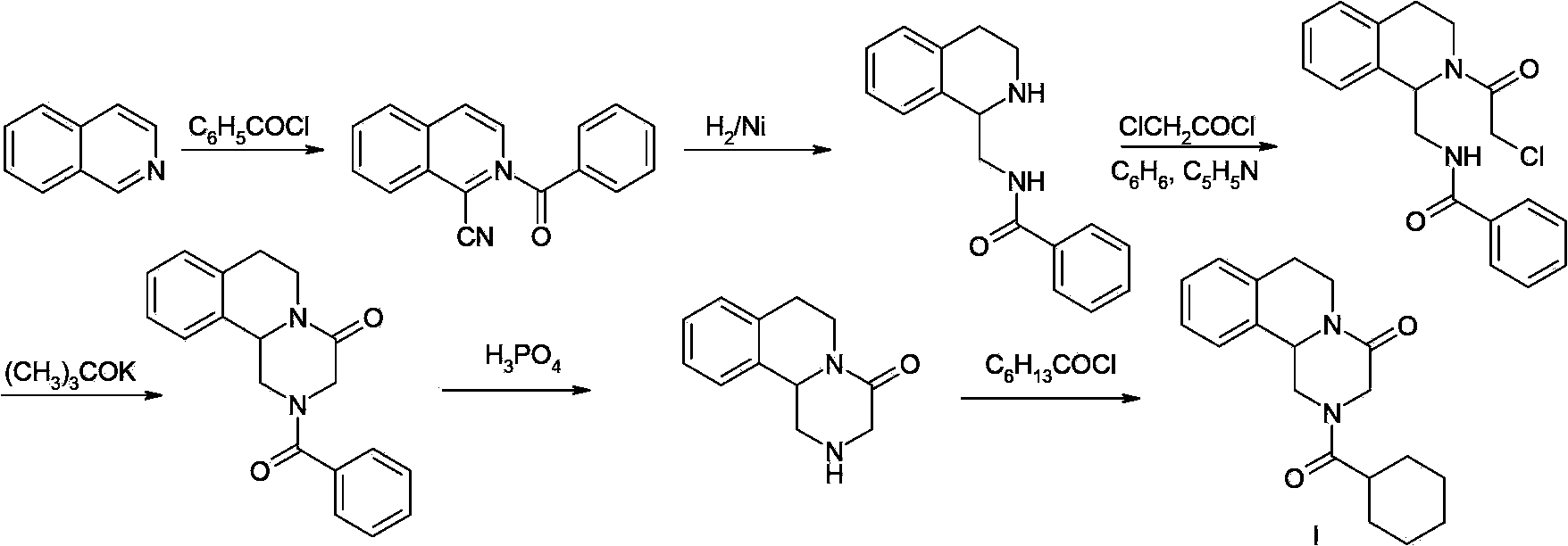 Praziquantel preparation process