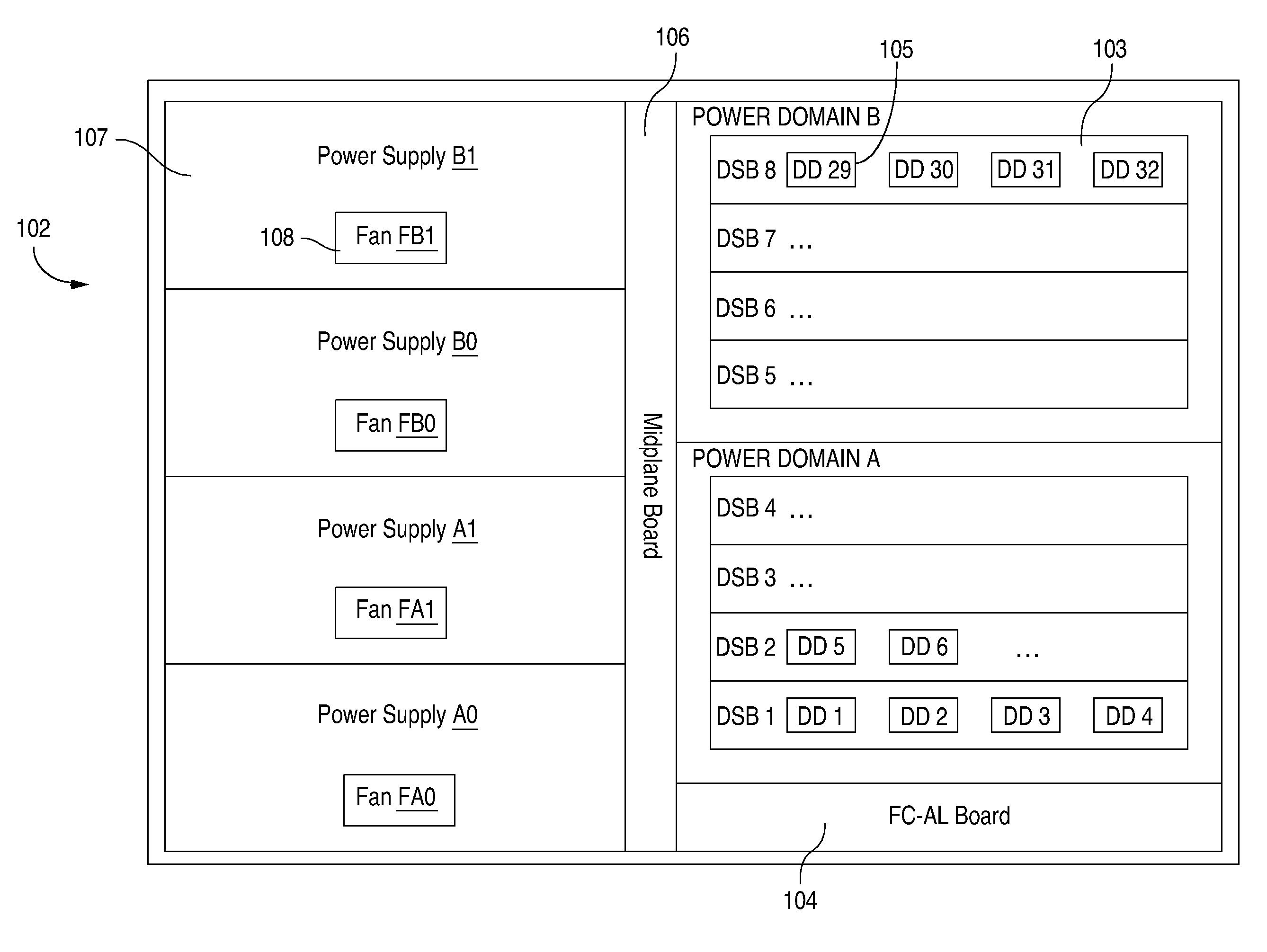 Isolation of I2C buses in a multiple power domain environment using switches