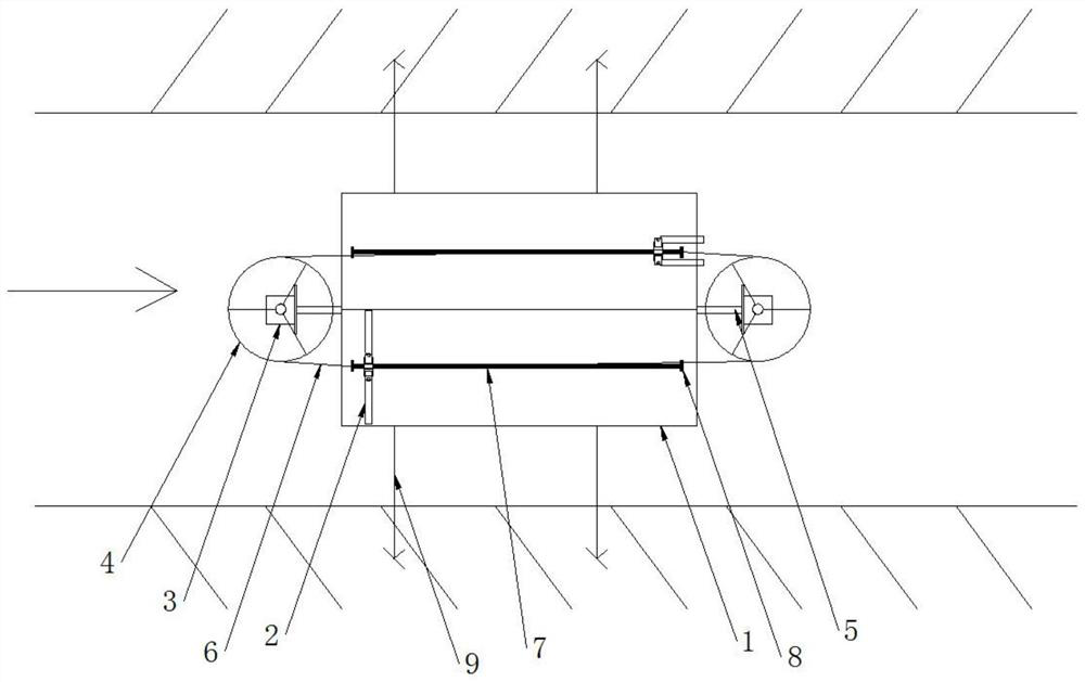 Box pulling reciprocating piston type hydroelectric device