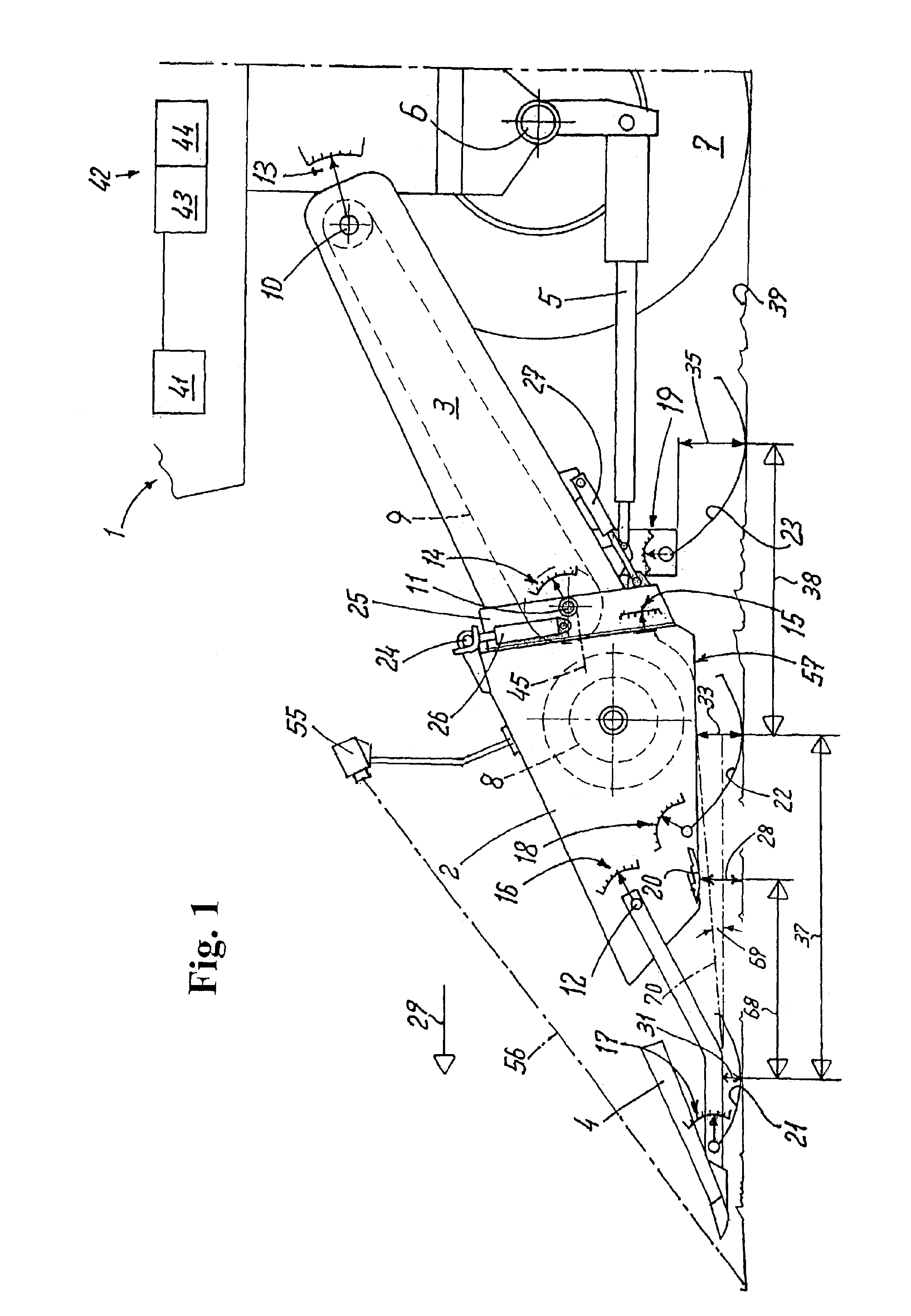 Position control for a crop pickup device