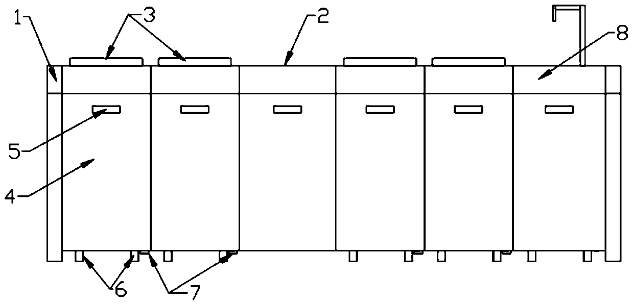 Medical waste classifying, collecting and disposing cabinet