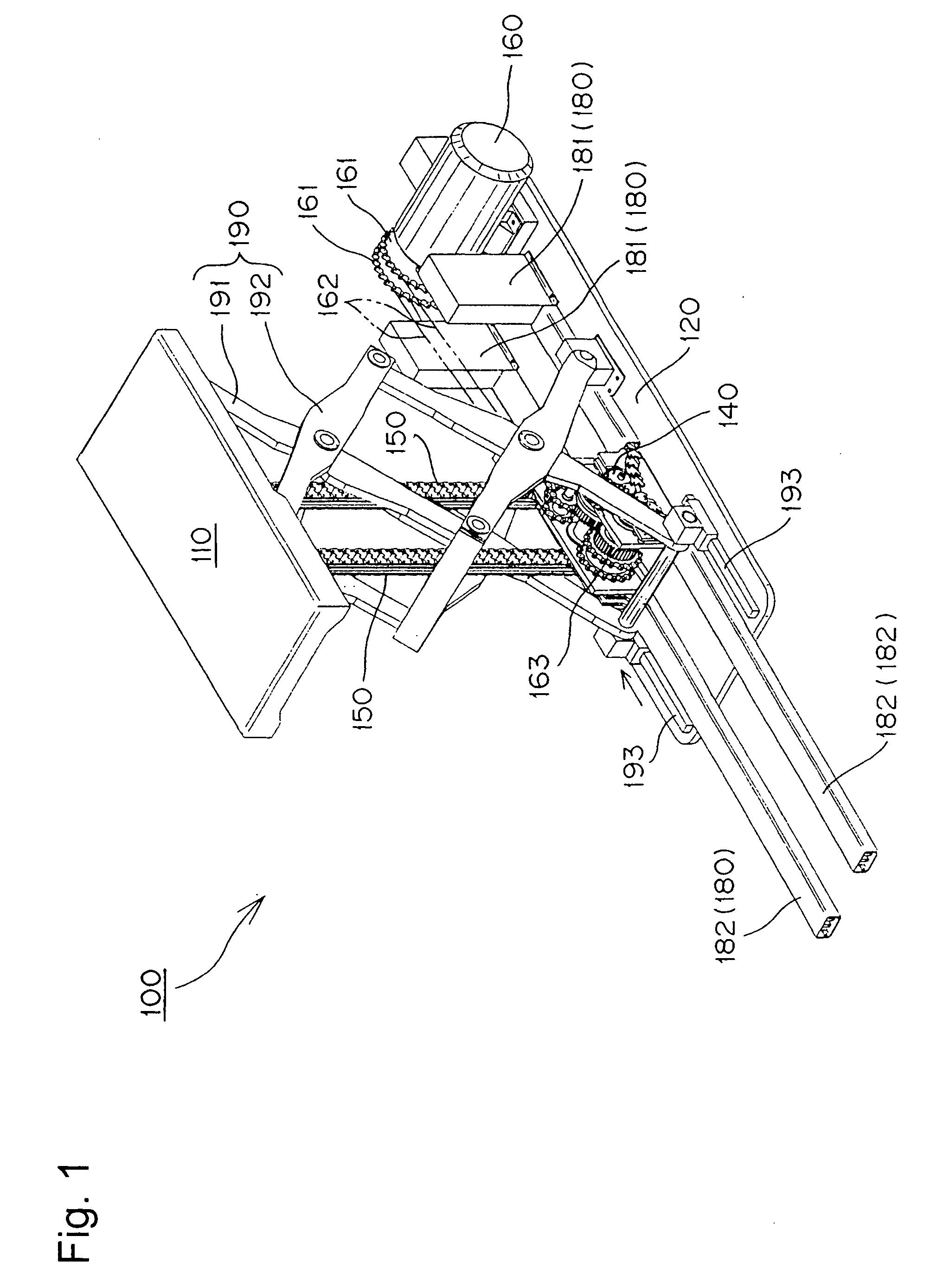 Engagement chain type hoisting and lowering device