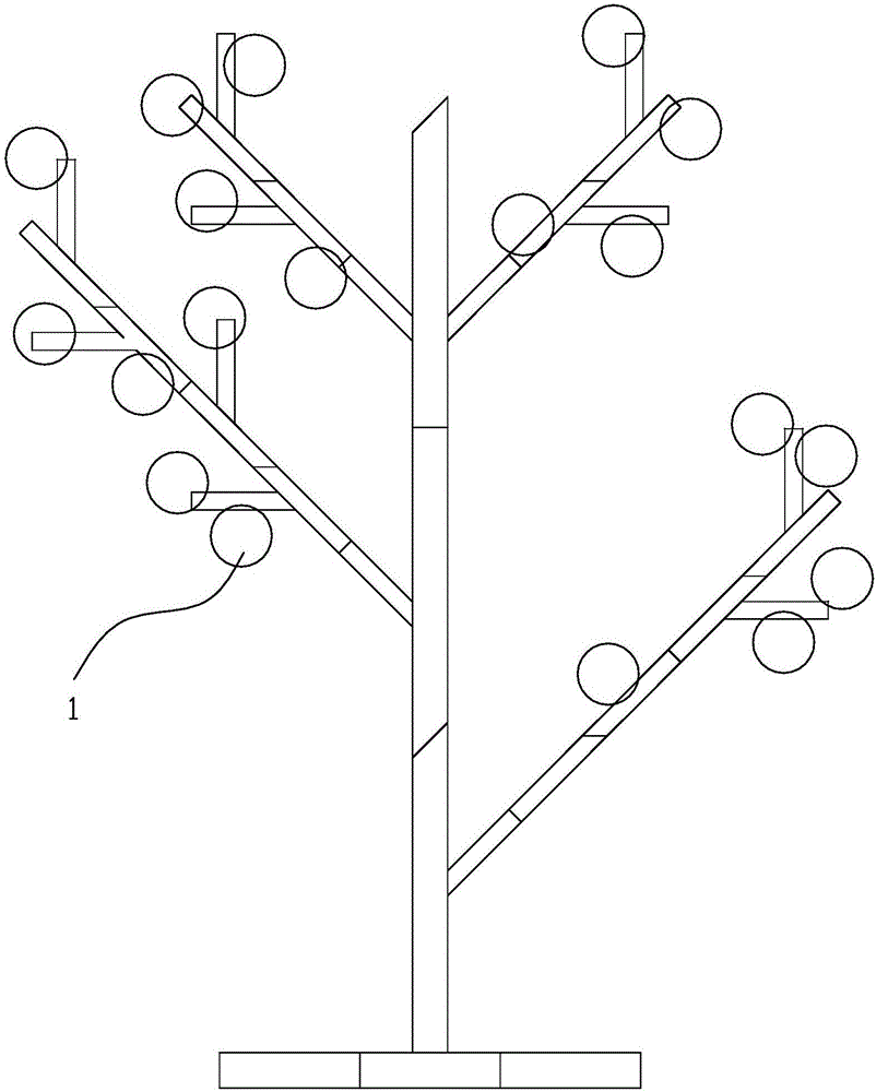 Decorative lamp tree trunk assembled based on plurality of branch segments