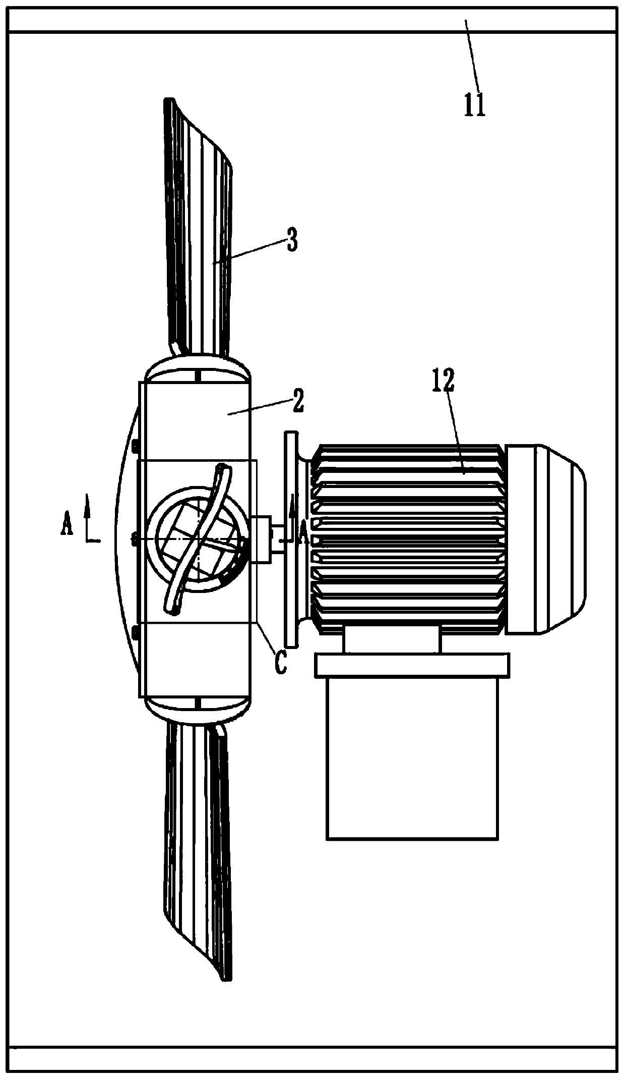 Air volume adjustable draught fan based on fan blade angle adjusting