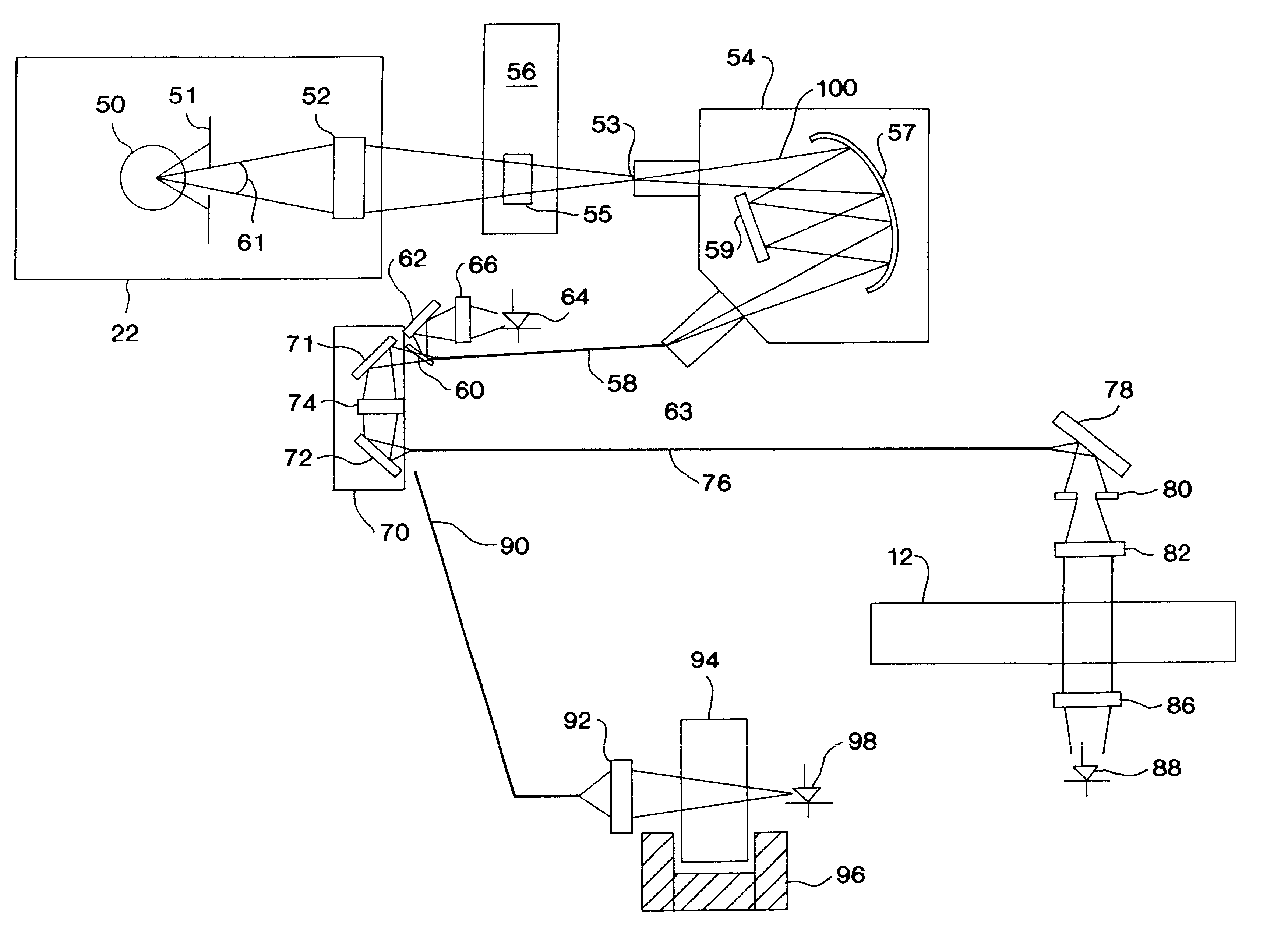 Vertical-beam photometer for determination of light absorption pathlength