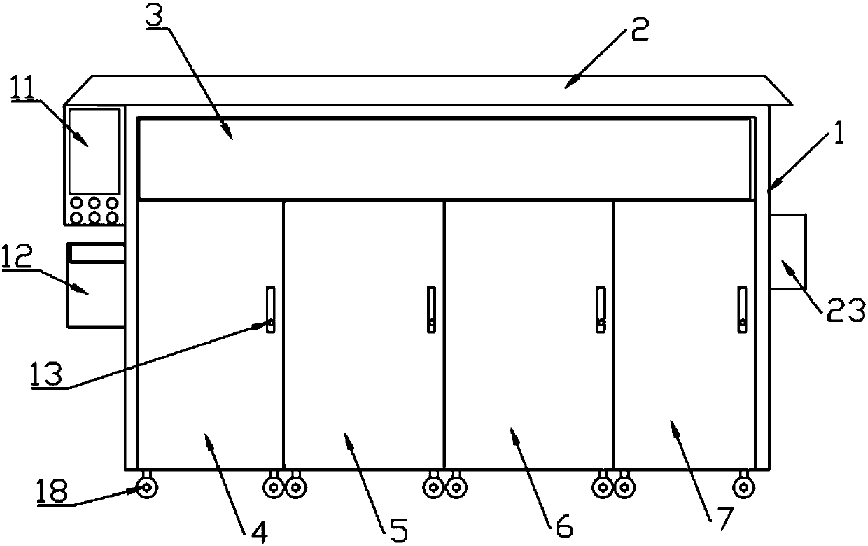 Working method of intelligent garbage can for manipulator rotary garbage throwing