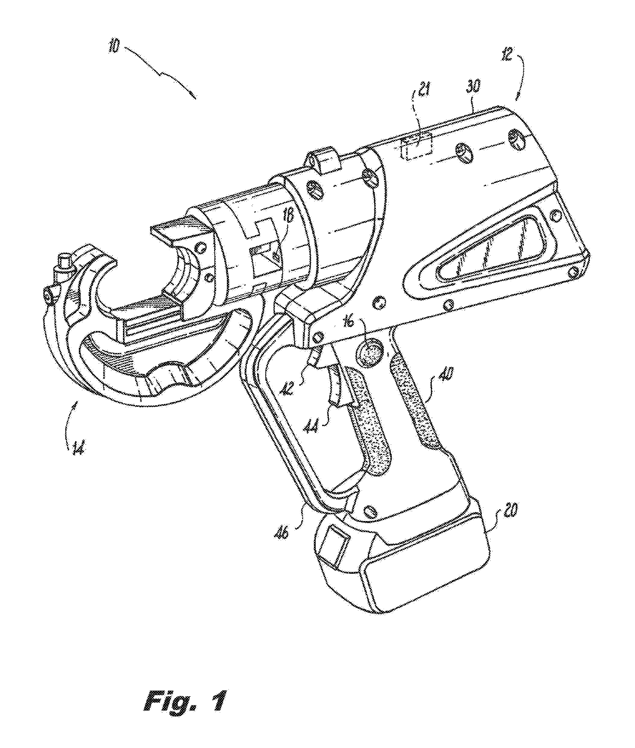 Force adjusting power tool with interchangable head