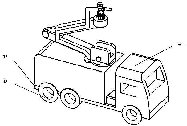 Fire extinguishing pan-tilt trolley