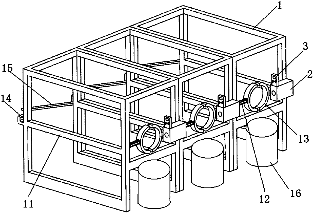 Device for keeping fixed state and automatic medication for cattle breeding plants