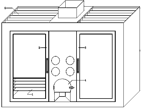 Edible mushroom baking room with gas exchange function and manufacture method