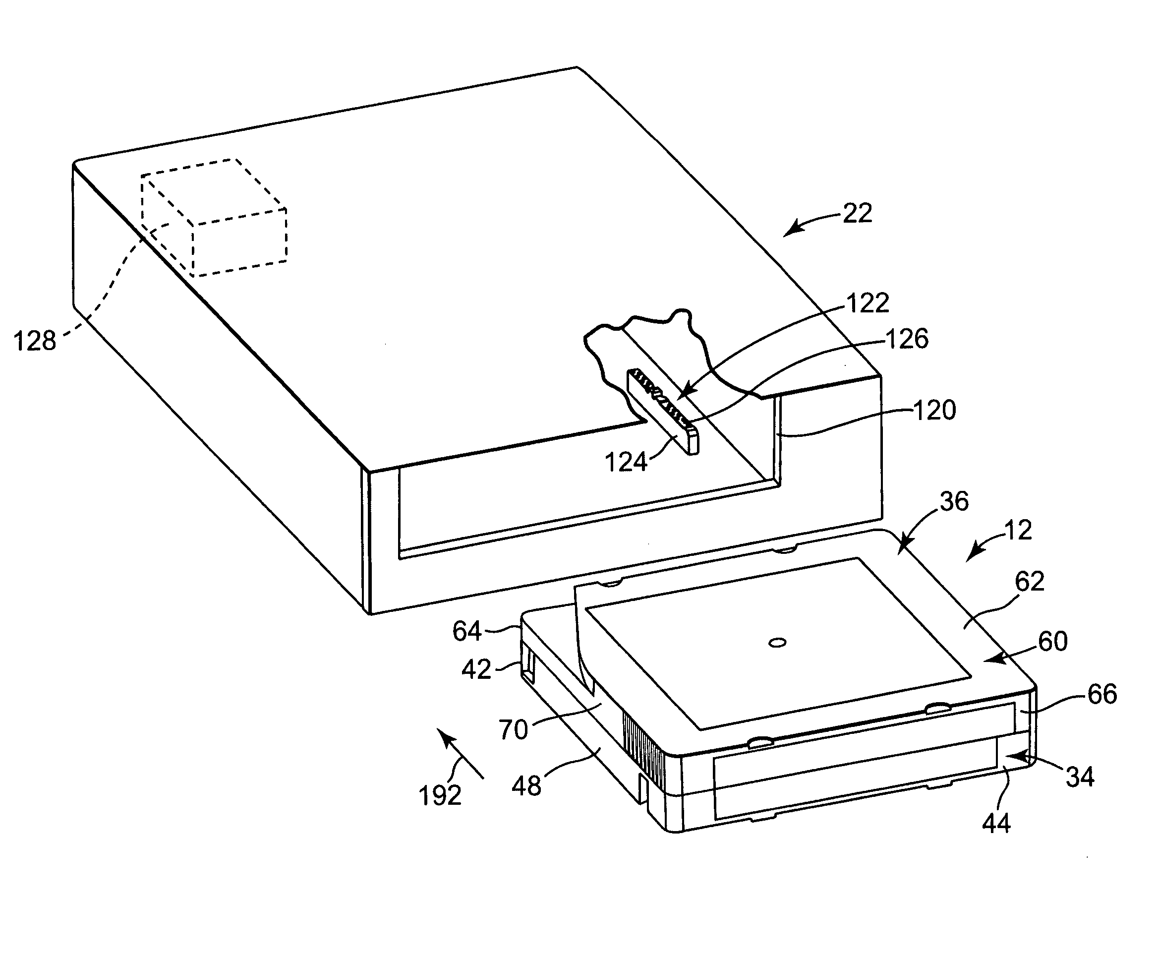 Electronic data connector of data storage cartridge and associated cartridge drive