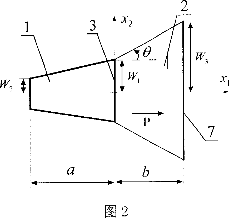 Variable cross-section Rosen piezoelectric transformer