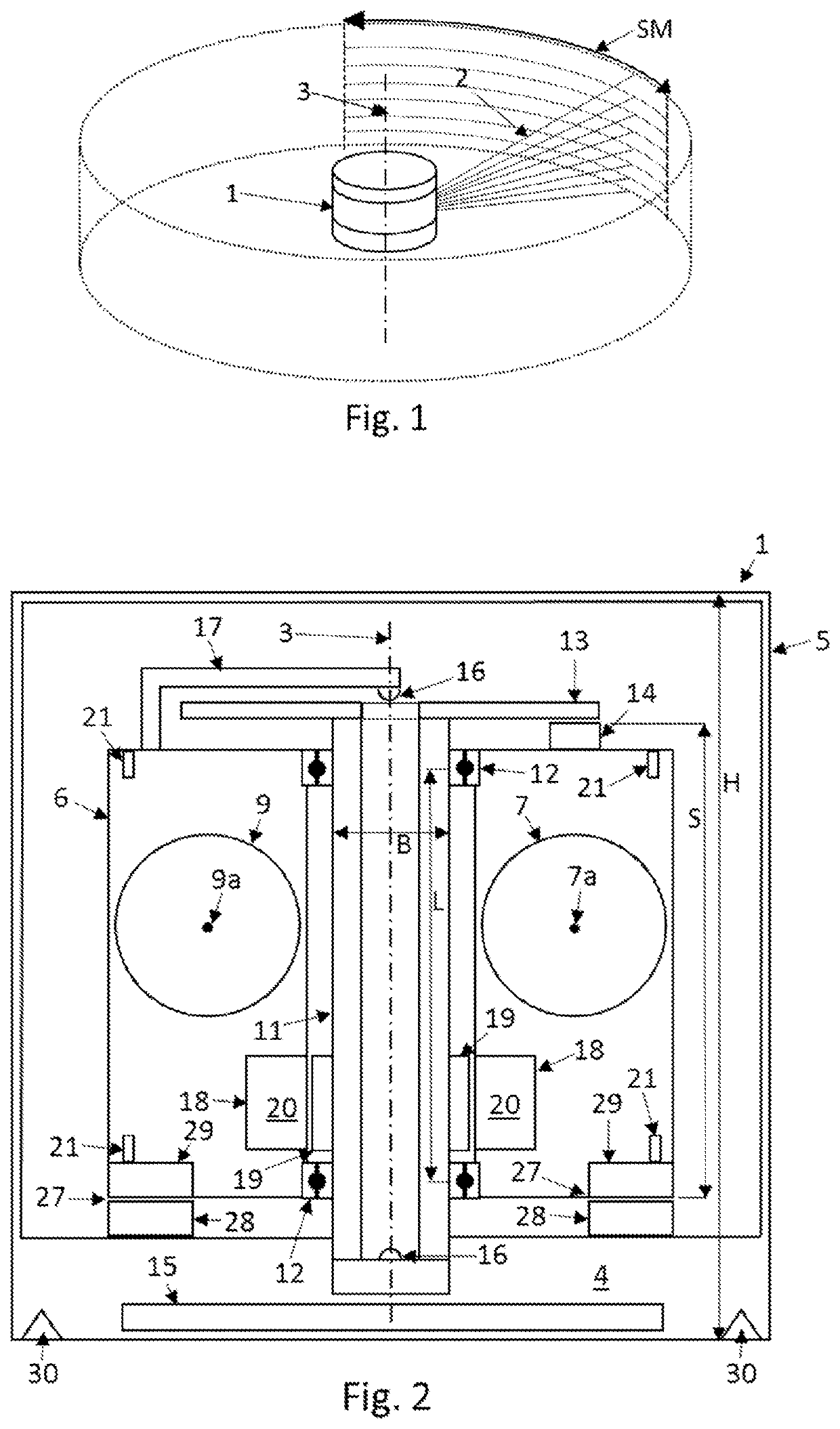 Multi-beam measuring device with high directional stability for 3D scanning of an environment