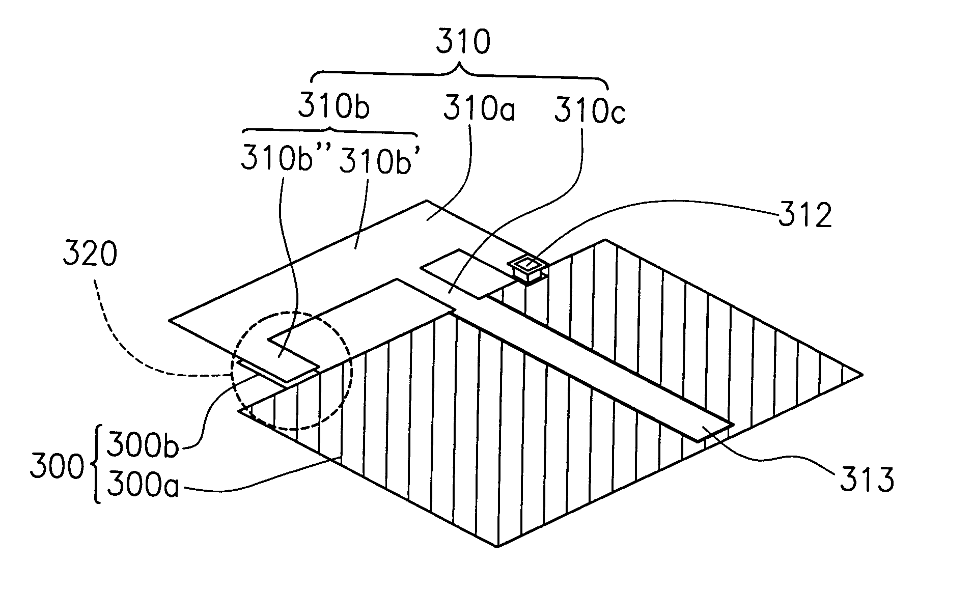 Antenna with printed compensating capacitor