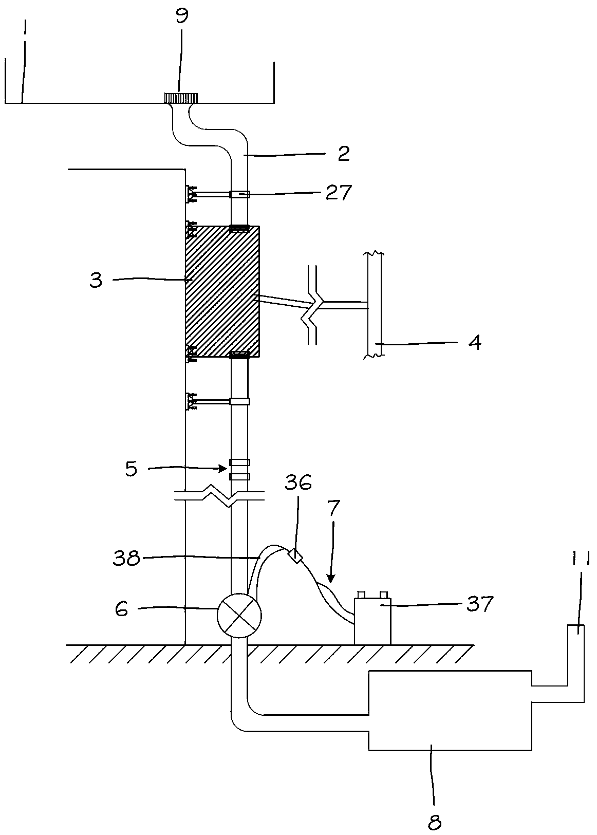 Full-automatic rainwater separation and multi-stage utilization system for high-rise building