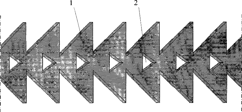 Triangular circumferential motion drip irrigation douche irrigation device flow passage