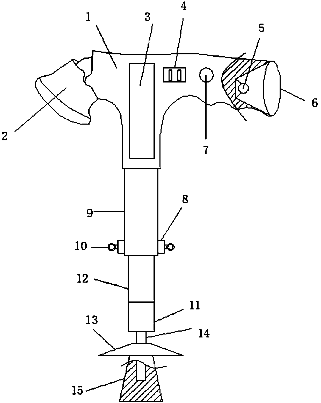 Self-generating electricity type adjustable climbing stick for outdoor travel