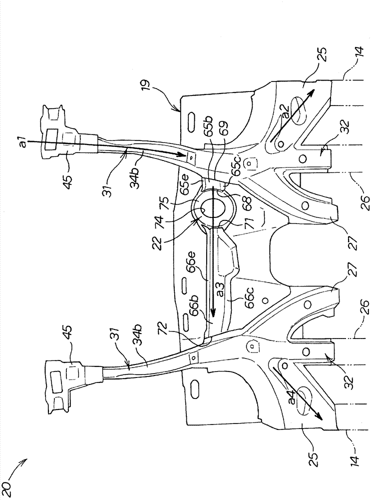 Structure for vehicle body front portion