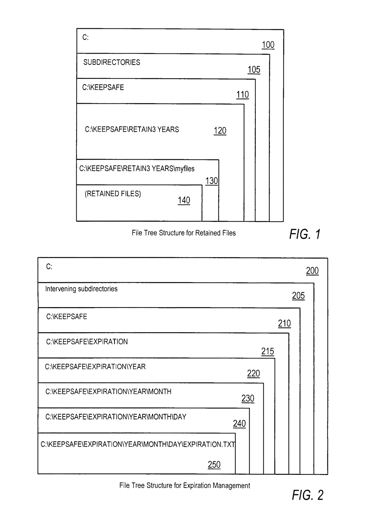 Efficient non-database file-expiration management for document retention