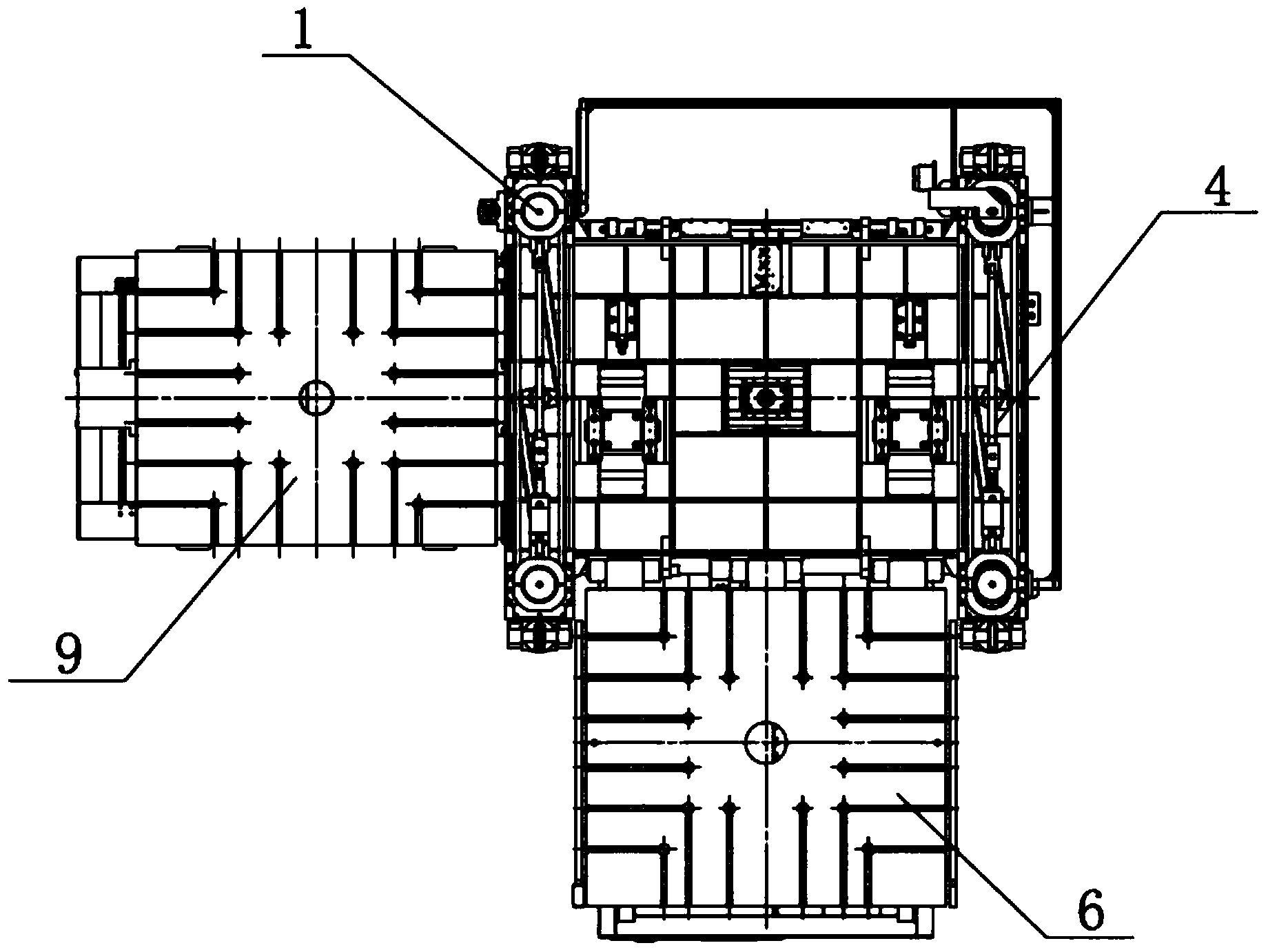 Synthetic mold shifting two-plate type closing machine