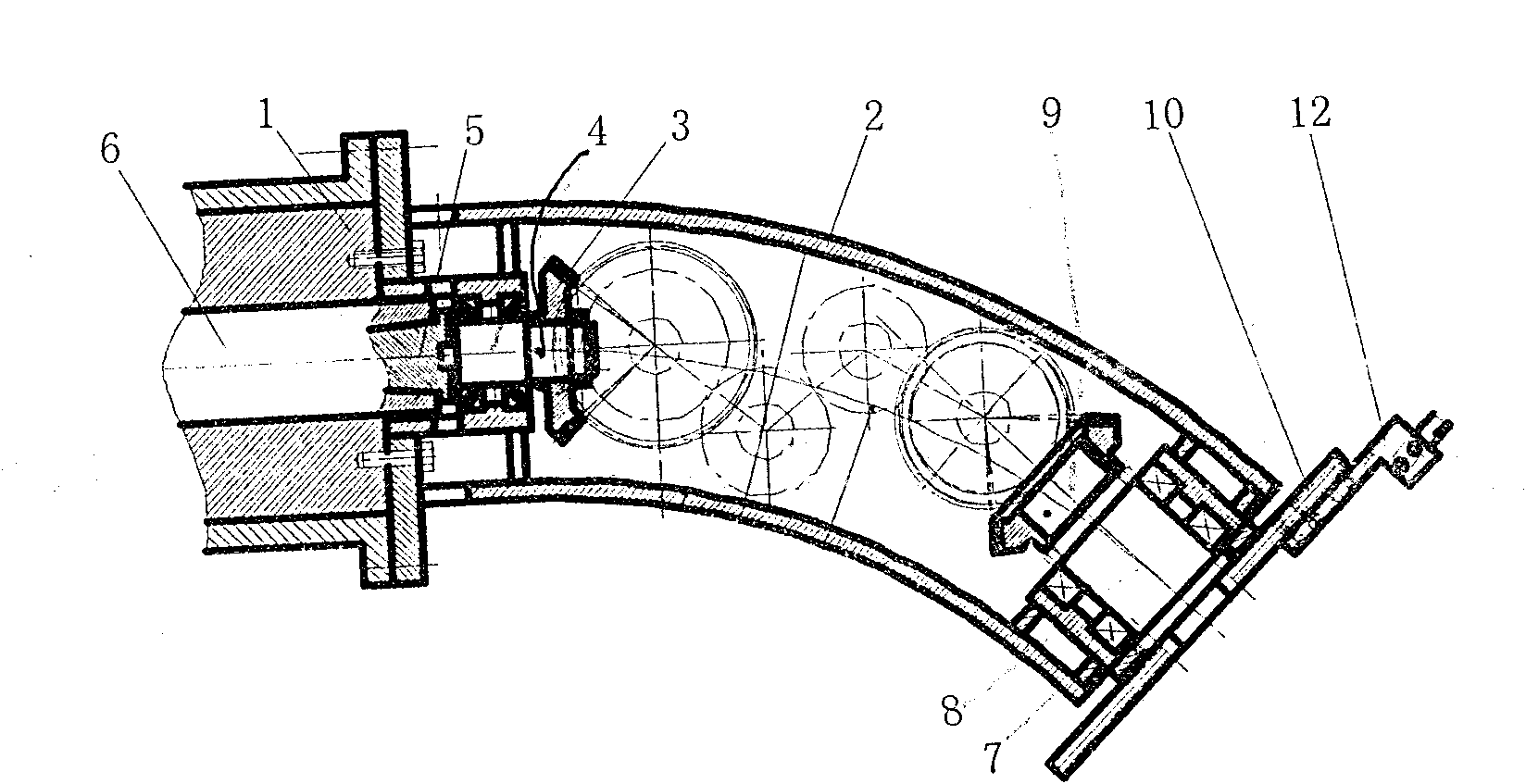 Method and device for machining inner bending holes of main nuclear power pipeline bend on horizontal boring machine