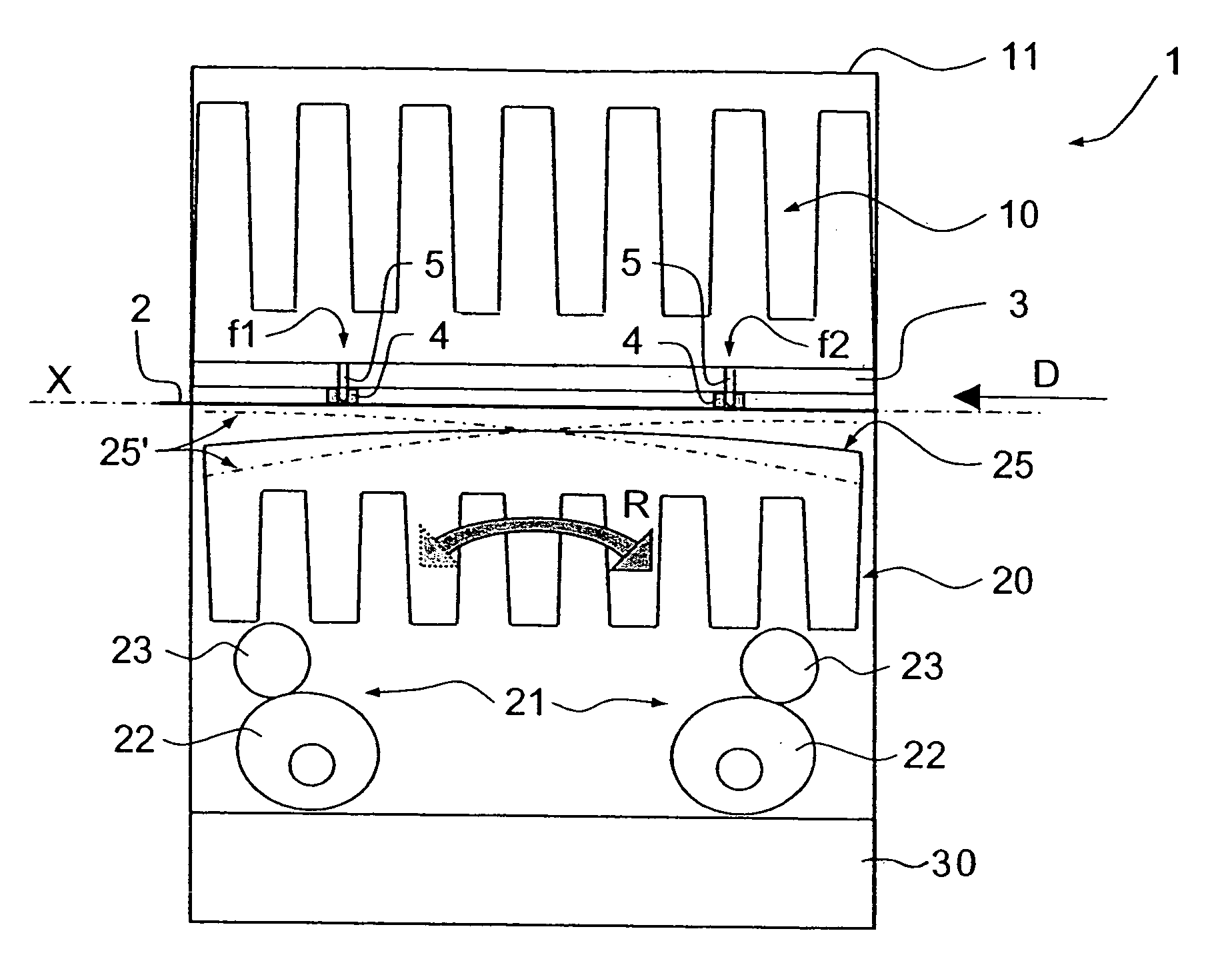 Method of converting web or sheet material and press for applying said method