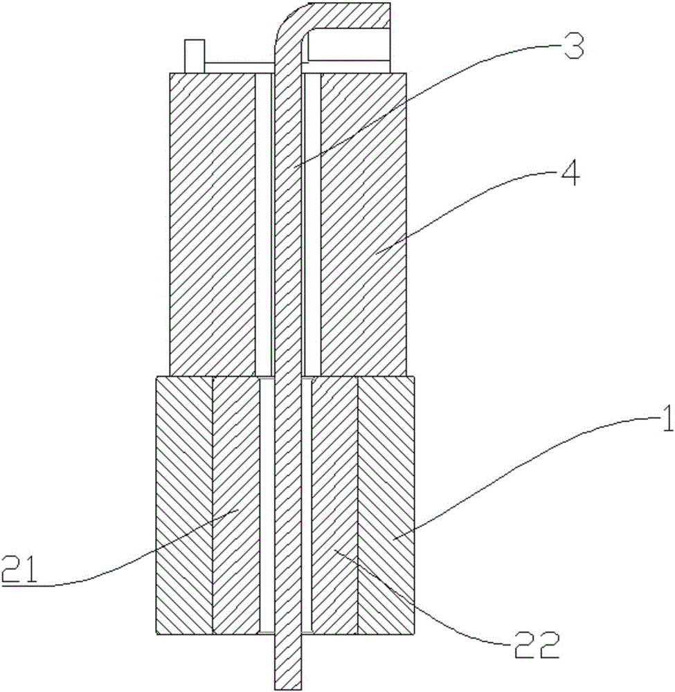 Moving iron unit provided with E-shaped armature and receiver comprising moving iron unit