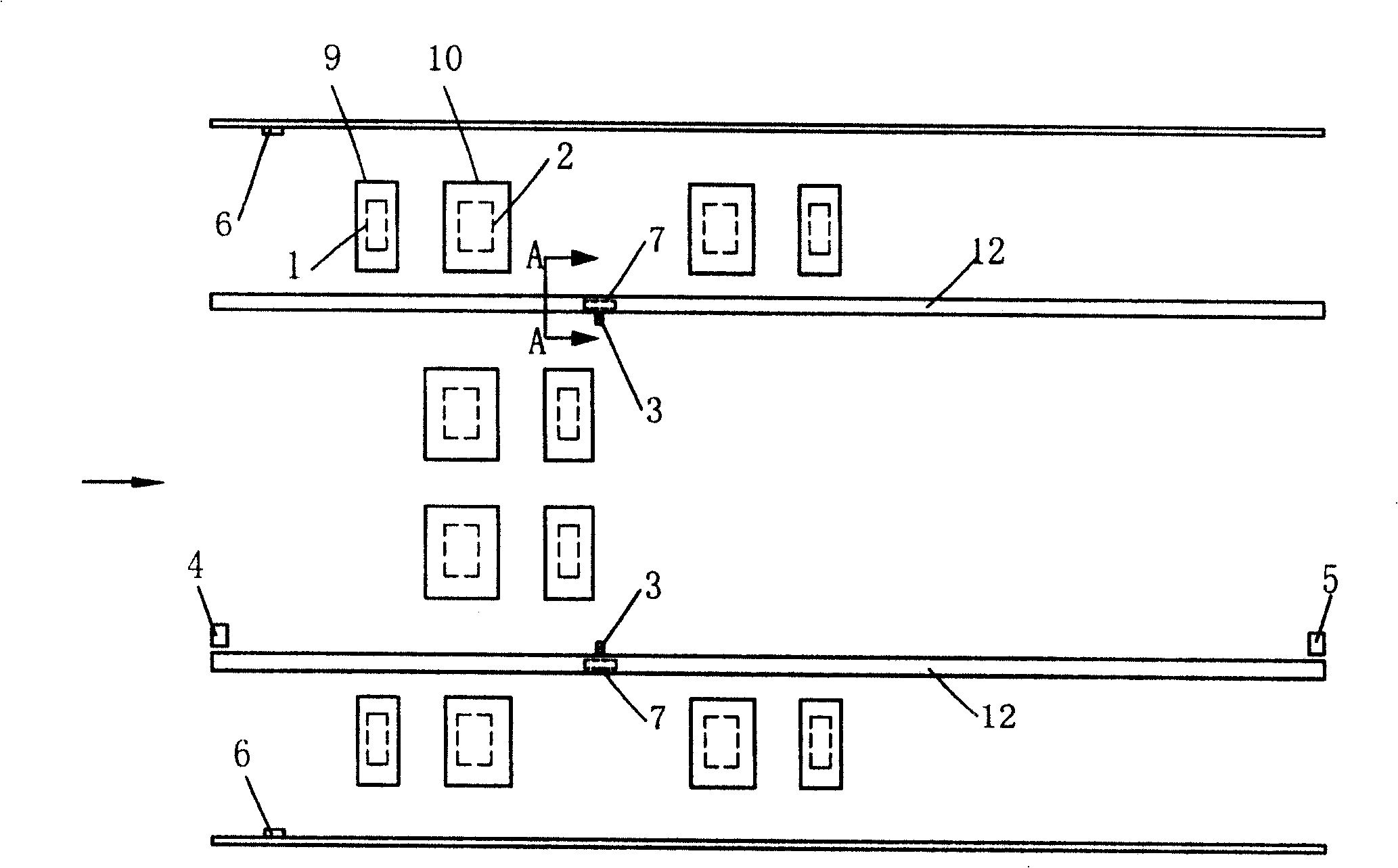 On-line dynamic detecting device of locomotive wheel lset exterior size