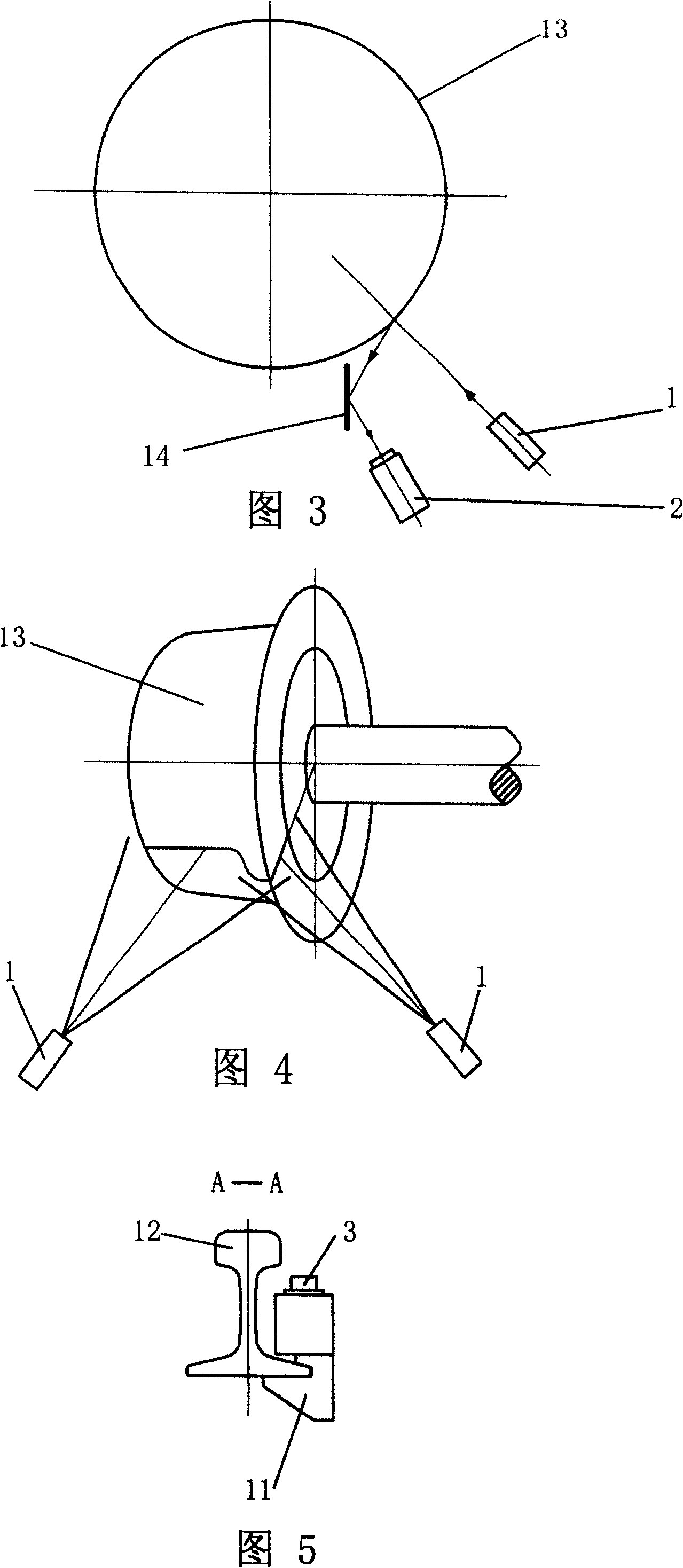 On-line dynamic detecting device of locomotive wheel lset exterior size