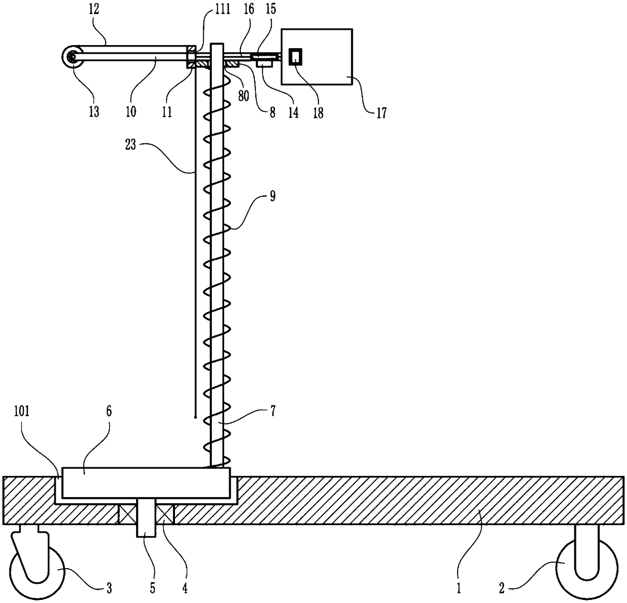 Convenient-to-adjust carrying device for logistics storage