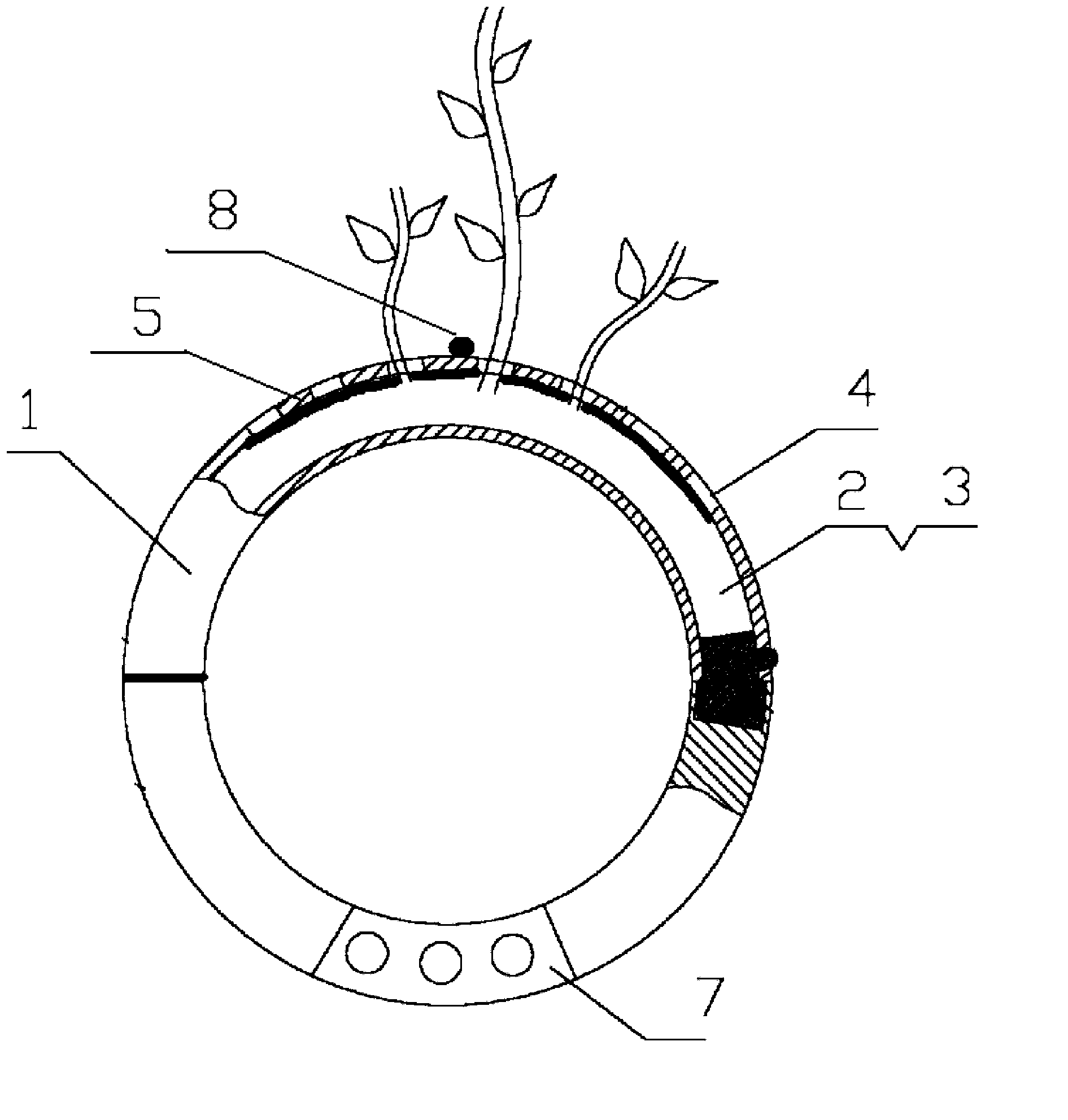 Plant growth ring for preventing loose nutrition medium particles from falling out