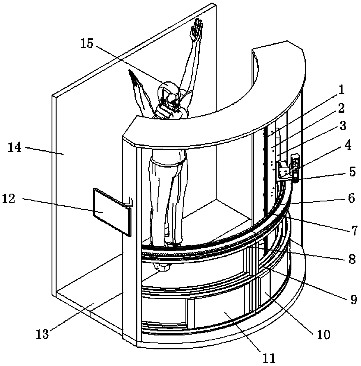 Virtual-axis millimeter-wave human body security check system