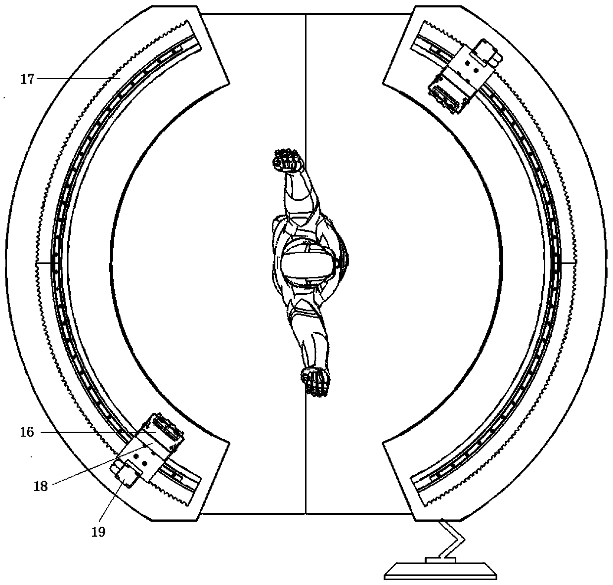 Virtual-axis millimeter-wave human body security check system